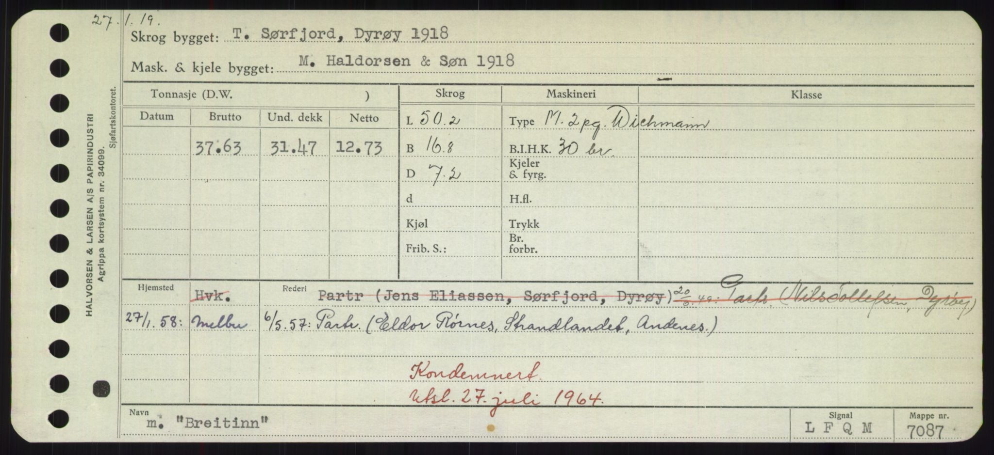 Sjøfartsdirektoratet med forløpere, Skipsmålingen, RA/S-1627/H/Hd/L0005: Fartøy, Br-Byg, s. 193