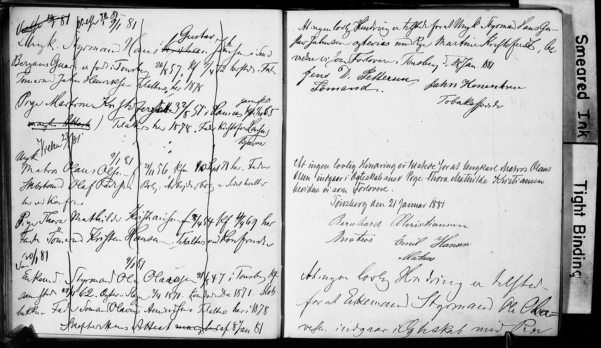 Tønsberg kirkebøker, AV/SAKO-A-330/H/Ha/L0003: Lysningsprotokoll nr. 3, 1874-1882