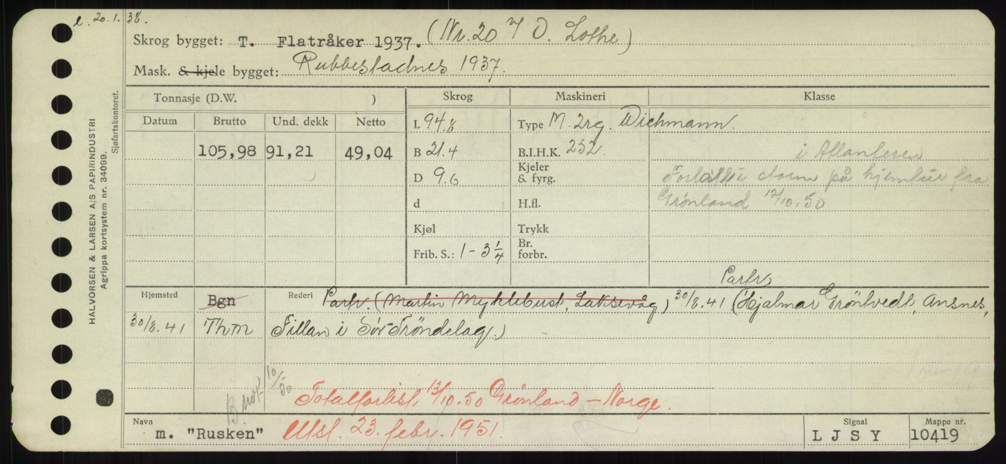 Sjøfartsdirektoratet med forløpere, Skipsmålingen, AV/RA-S-1627/H/Hd/L0031: Fartøy, Rju-Sam, s. 333