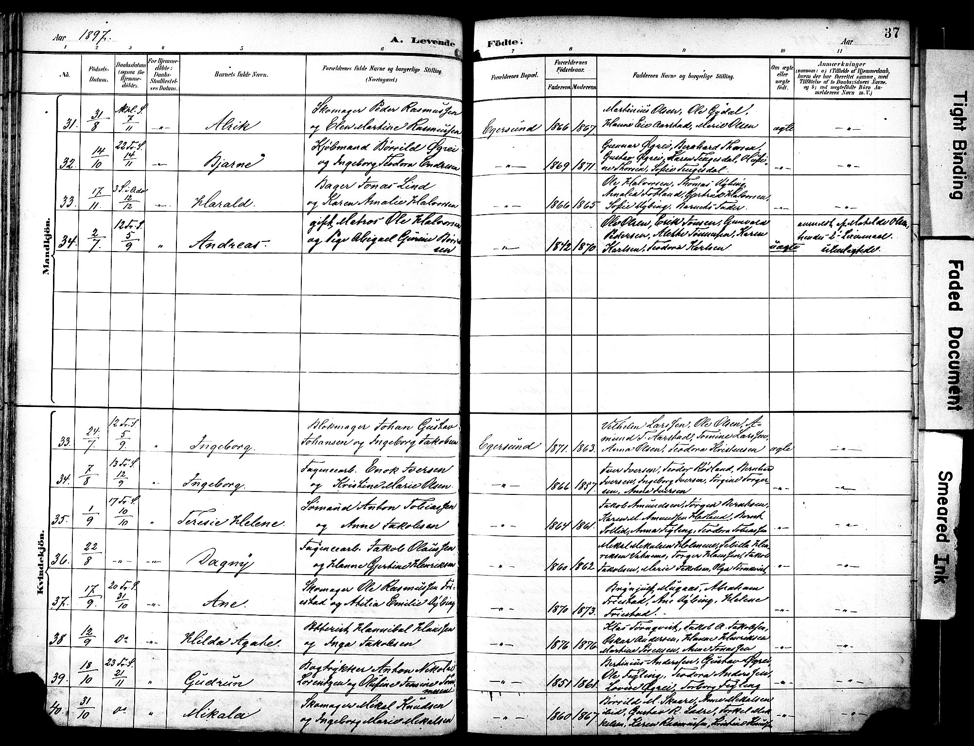 Eigersund sokneprestkontor, AV/SAST-A-101807/S08/L0019: Ministerialbok nr. A 18, 1892-1905, s. 37