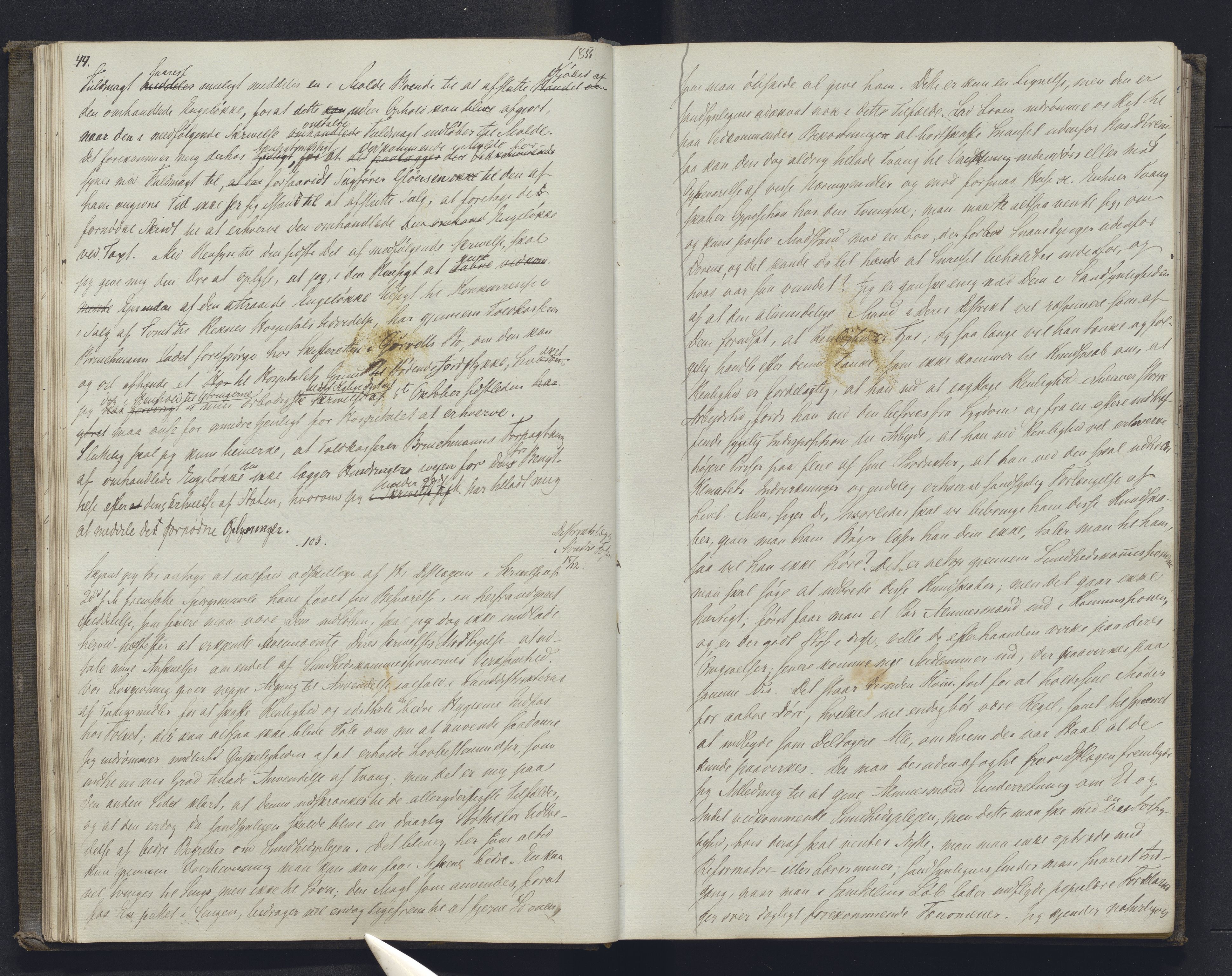 Lepraarkiver - Overlegen for den spedalske sykdom, AV/SAB-A-61001/B.b/L0001: Kopibok, 1854-1858, s. 44-45