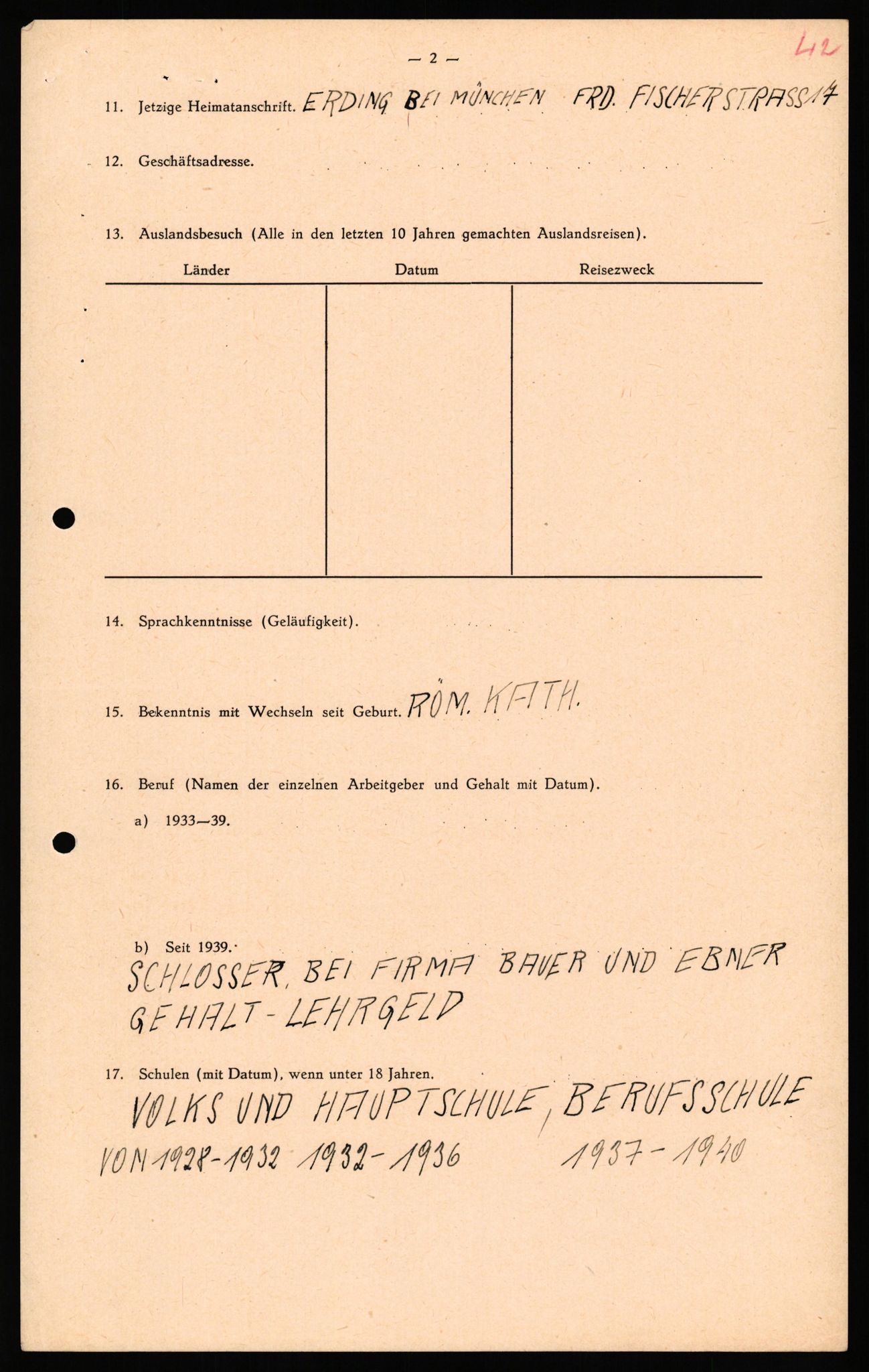 Forsvaret, Forsvarets overkommando II, AV/RA-RAFA-3915/D/Db/L0039: CI Questionaires. Tyske okkupasjonsstyrker i Norge. Østerrikere., 1945-1946, s. 243