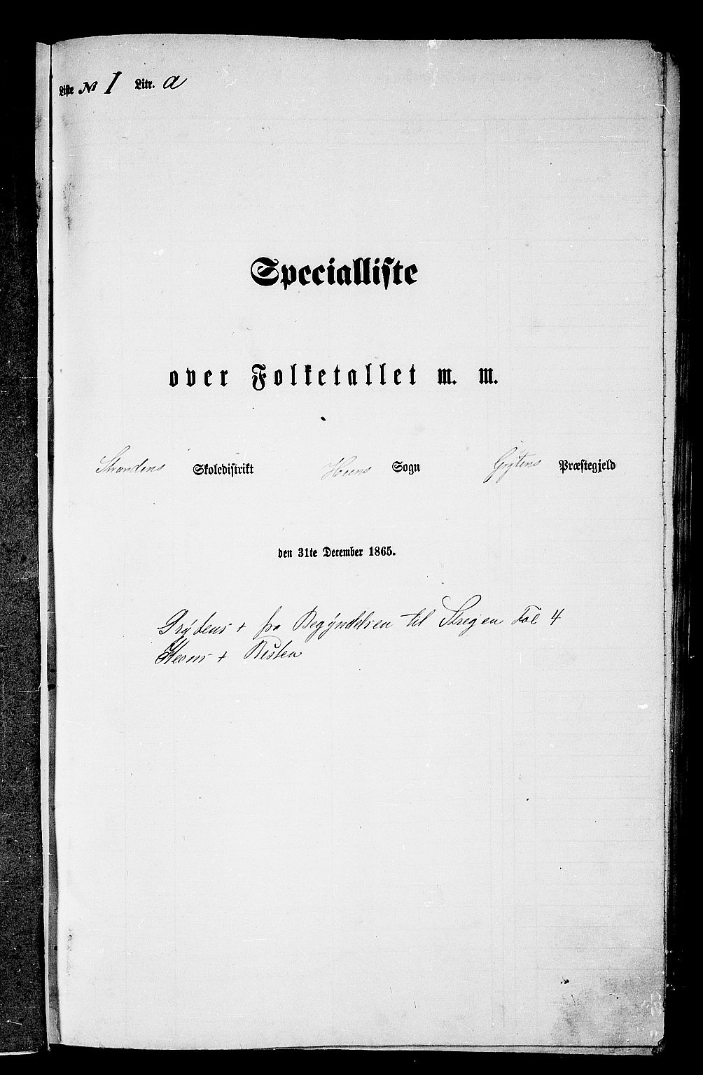 RA, Folketelling 1865 for 1539P Grytten prestegjeld, 1865, s. 10