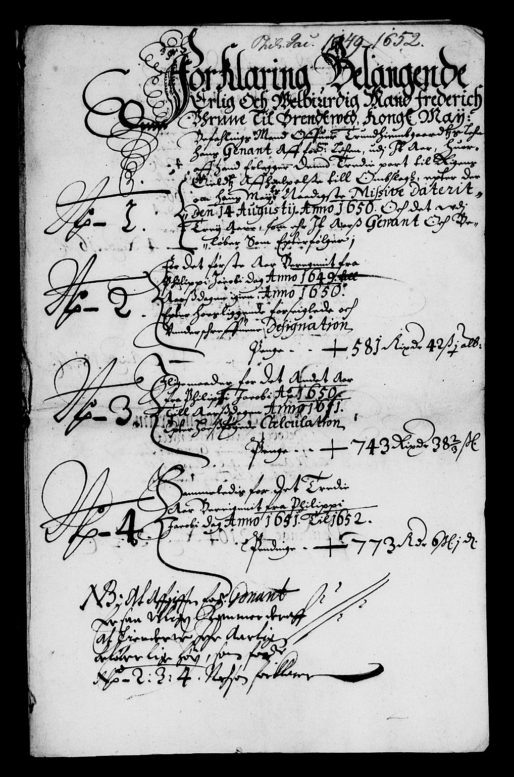Rentekammeret inntil 1814, Reviderte regnskaper, Lensregnskaper, AV/RA-EA-5023/R/Rb/Rbw/L0107: Trondheim len, 1649-1653