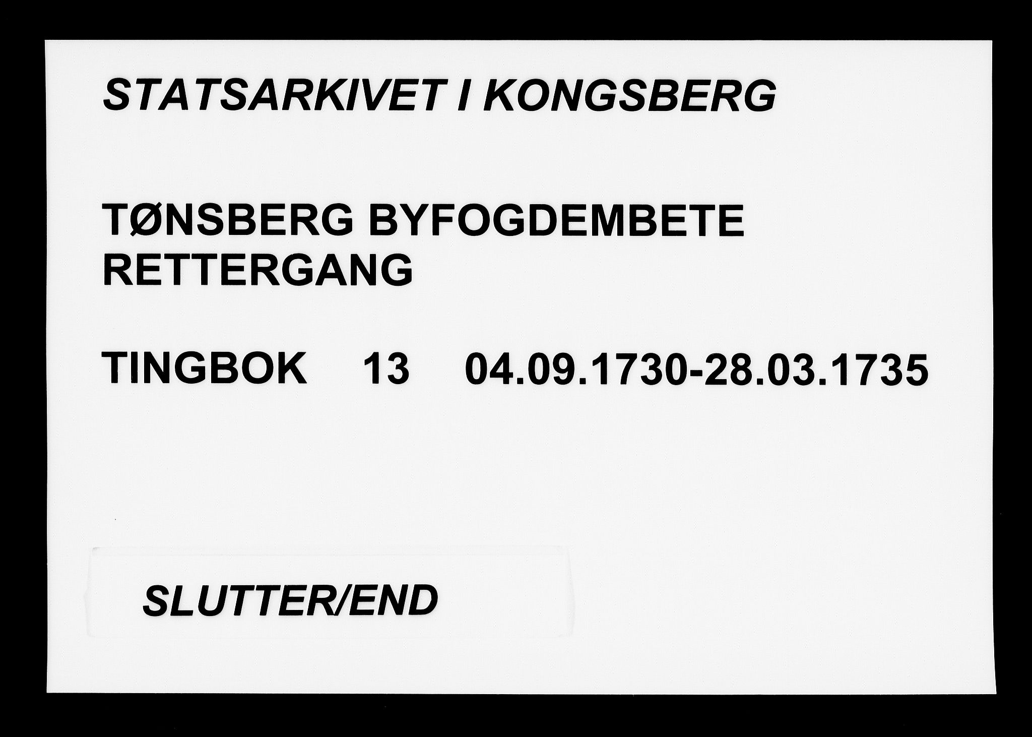 Tønsberg byfogd, SAKO/A-224/F/Fa/L0013: Tingbok, 1730-1735