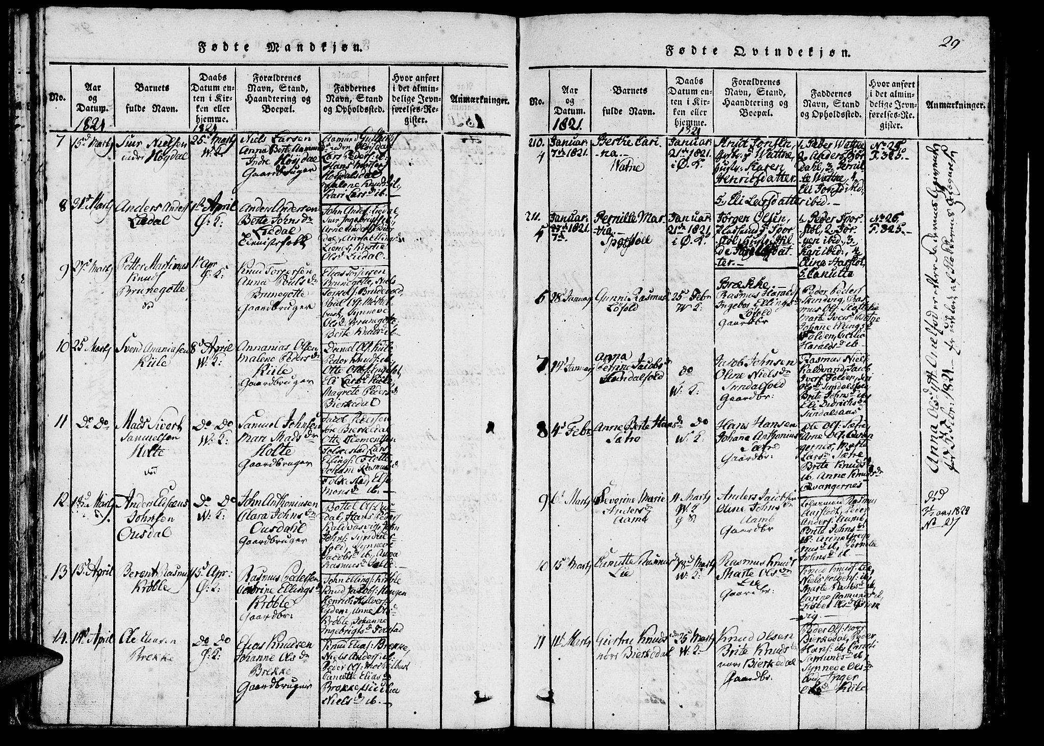 Ministerialprotokoller, klokkerbøker og fødselsregistre - Møre og Romsdal, SAT/A-1454/511/L0138: Ministerialbok nr. 511A05, 1817-1832, s. 29