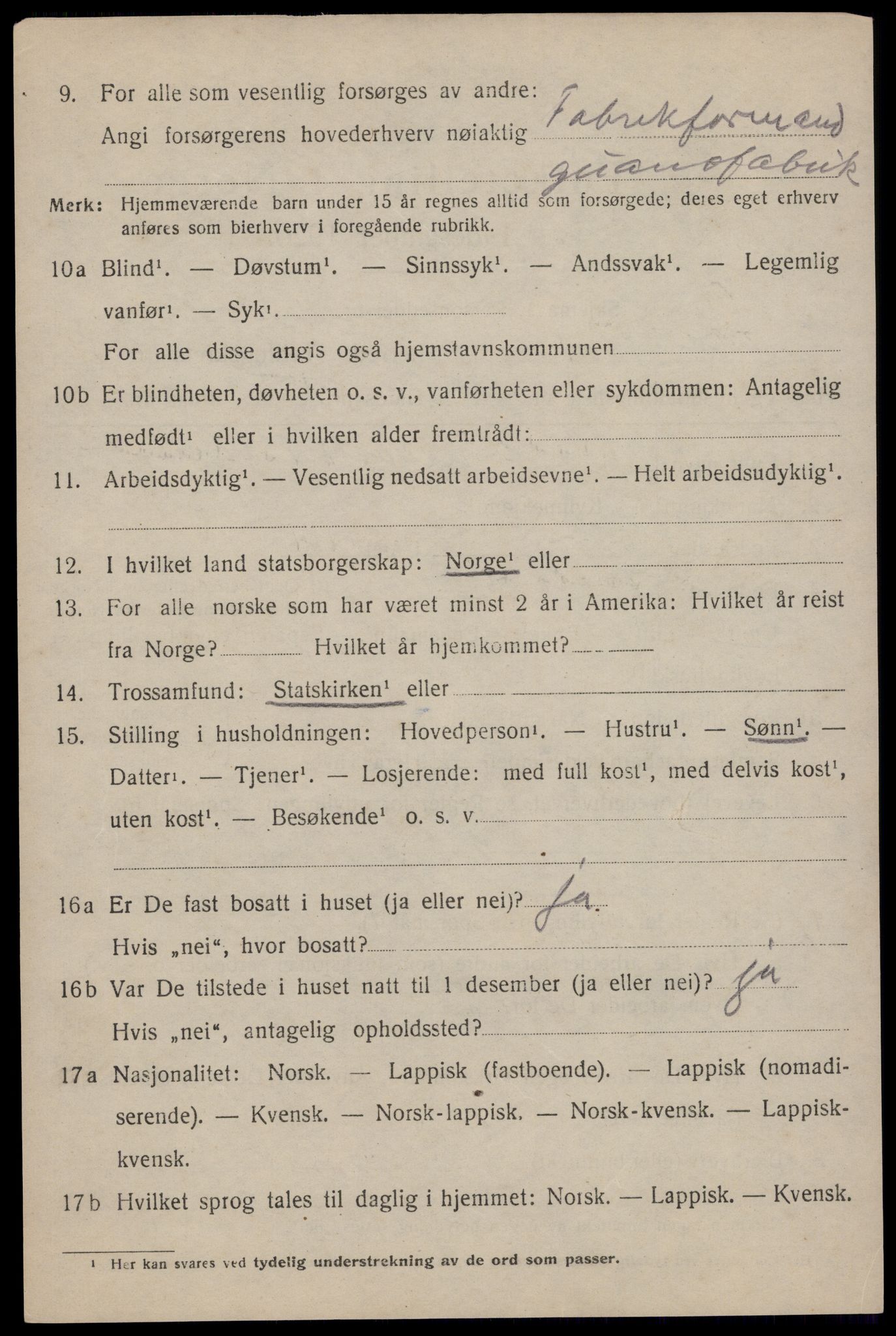 SAT, Folketelling 1920 for 1859 Flakstad herred, 1920, s. 1038