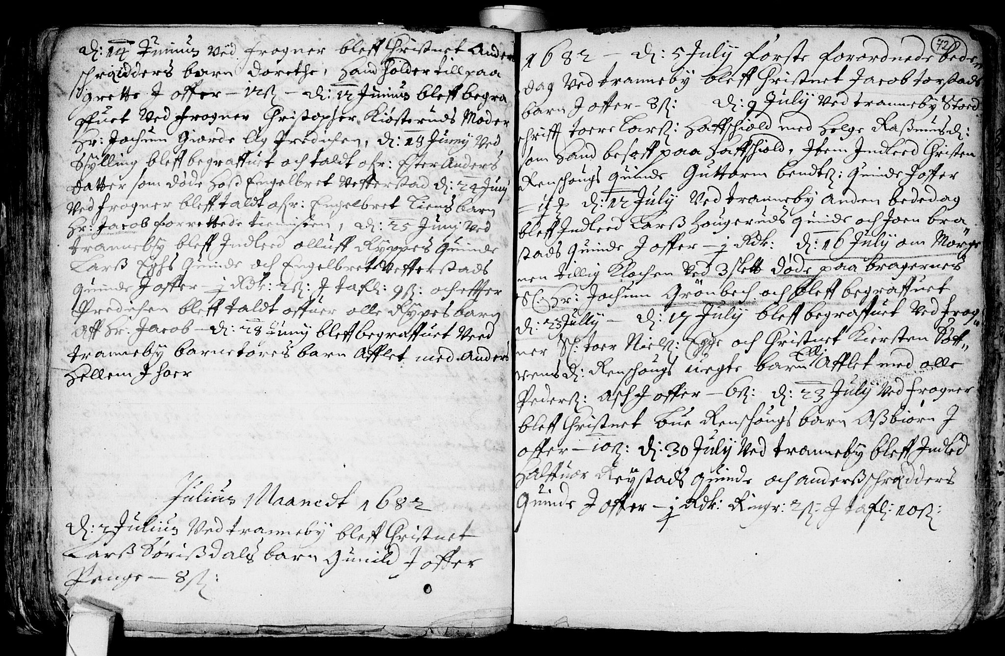 Lier kirkebøker, AV/SAKO-A-230/F/Fa/L0001: Ministerialbok nr. I 1, 1672-1701, s. 72