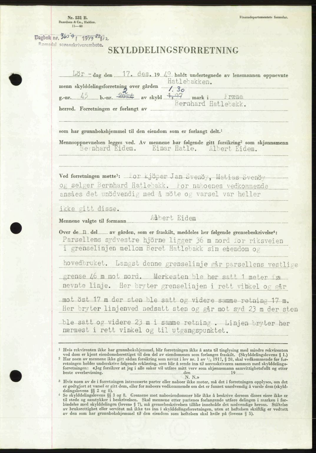 Romsdal sorenskriveri, SAT/A-4149/1/2/2C: Pantebok nr. A31, 1949-1949, Dagboknr: 3659/1949