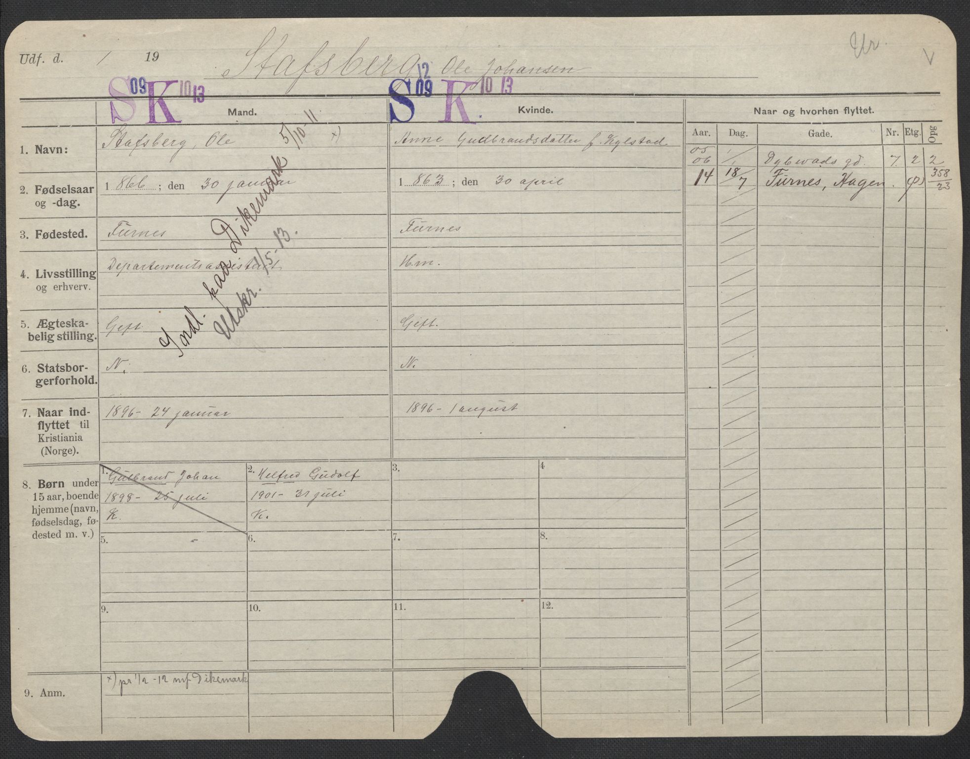 Oslo folkeregister, Registerkort, SAO/A-11715/F/Fa/Fac/L0010: Menn, 1906-1914, s. 626a