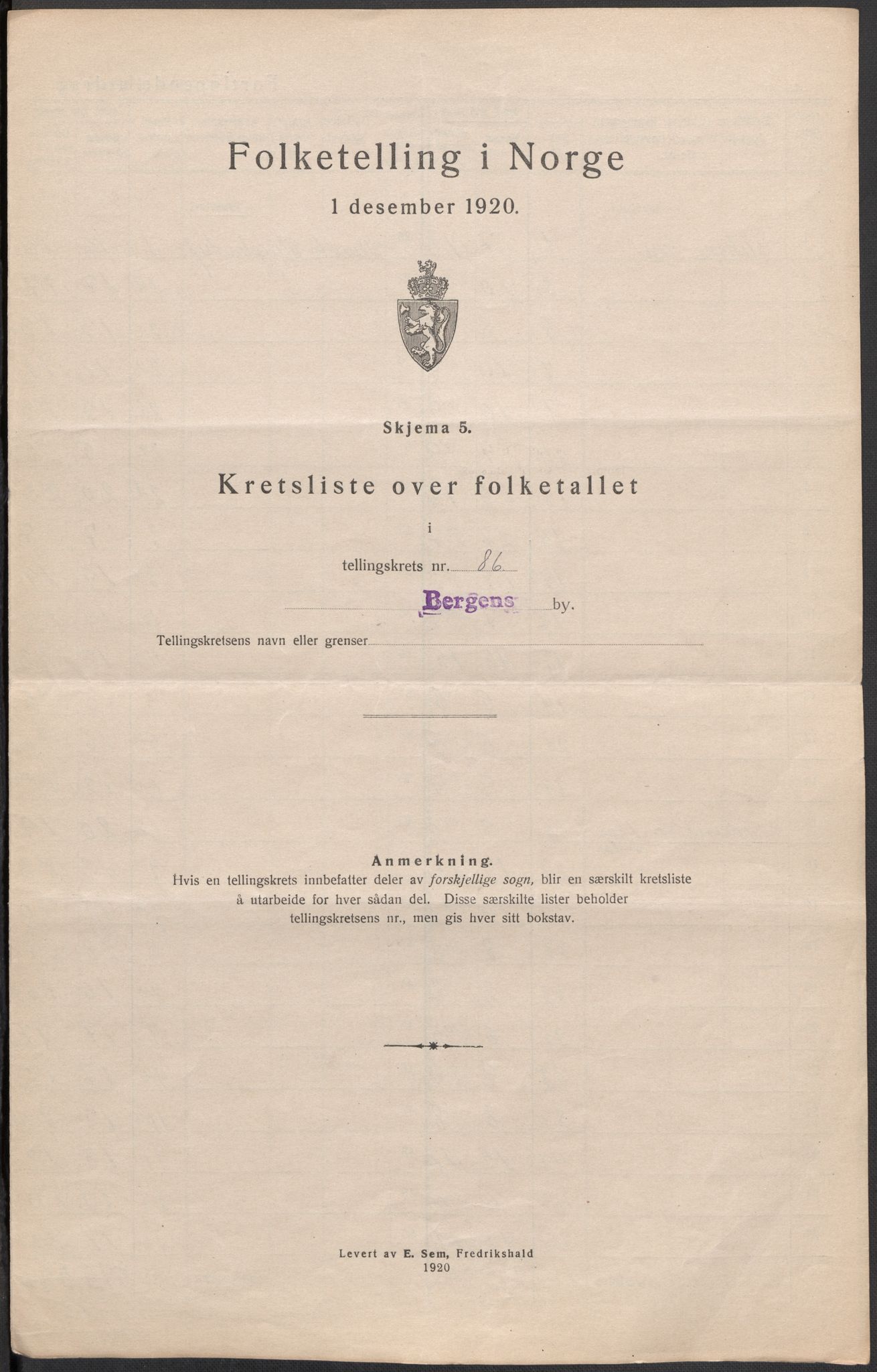 SAB, Folketelling 1920 for 1301 Bergen kjøpstad, 1920, s. 273