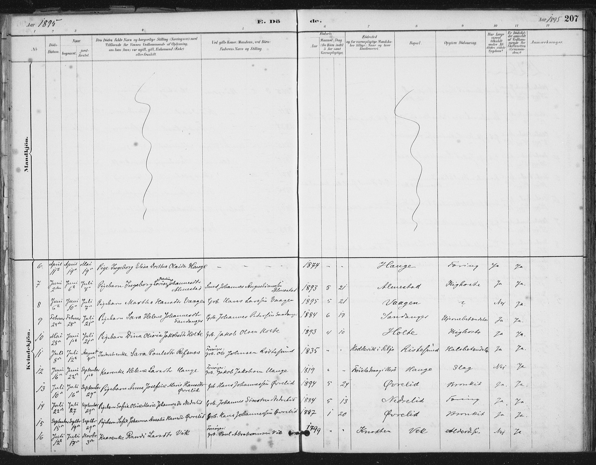 Ministerialprotokoller, klokkerbøker og fødselsregistre - Møre og Romsdal, SAT/A-1454/503/L0037: Ministerialbok nr. 503A05, 1884-1900, s. 207