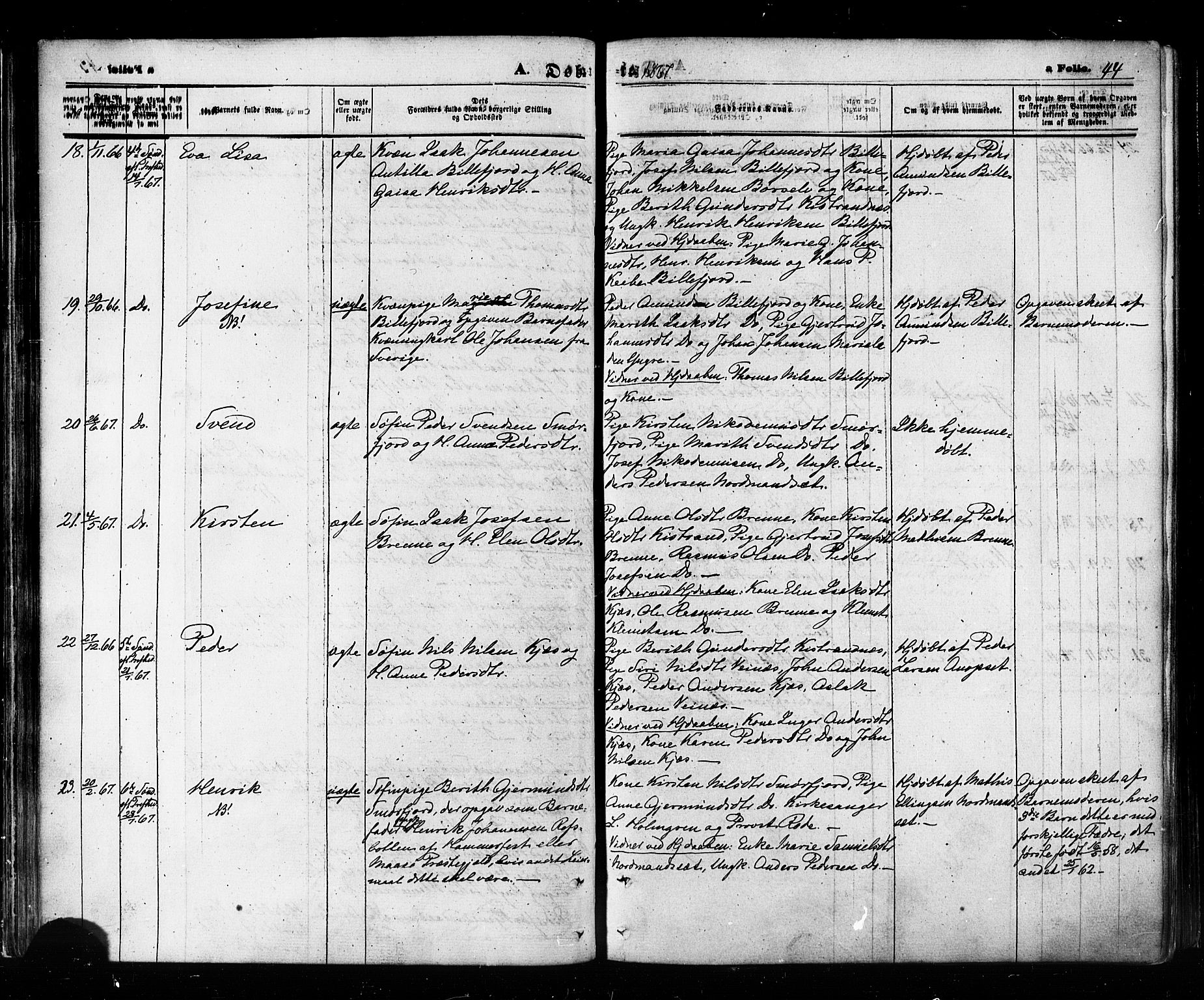 Kistrand/Porsanger sokneprestembete, AV/SATØ-S-1351/H/Ha/L0005.kirke: Ministerialbok nr. 5, 1860-1874, s. 44
