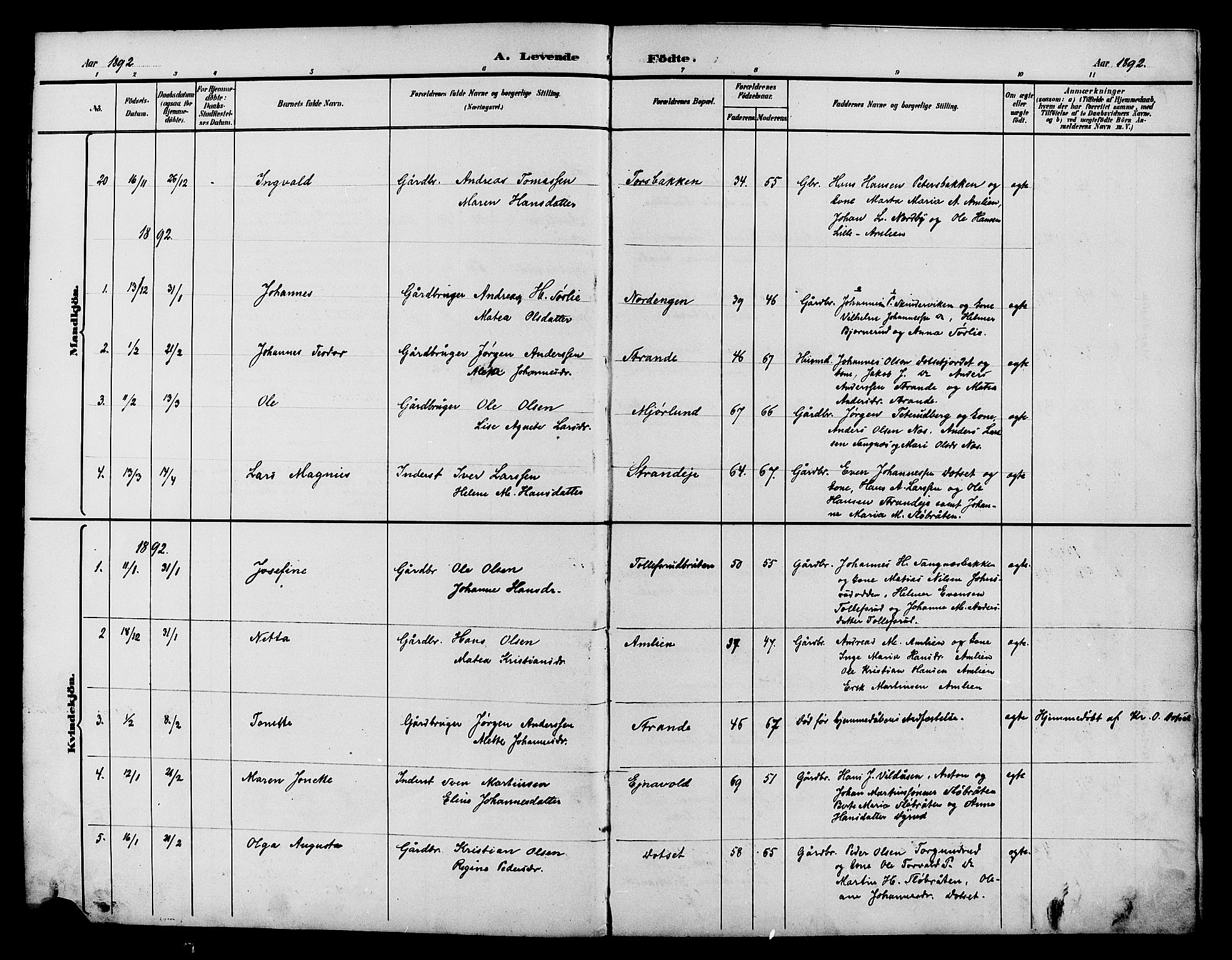 Vestre Toten prestekontor, AV/SAH-PREST-108/H/Ha/Hab/L0015: Klokkerbok nr. 15, 1890-1900