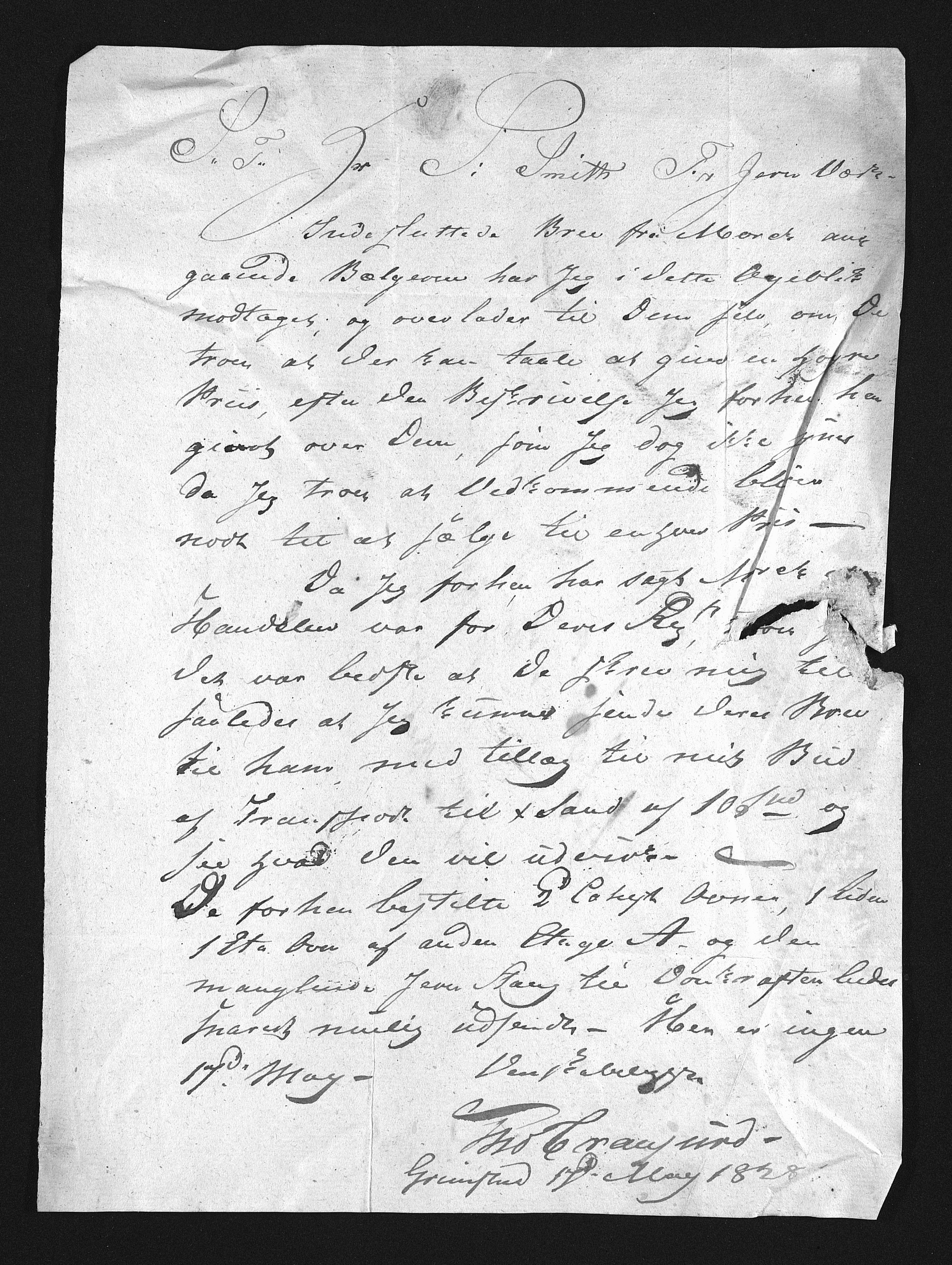 Froland Verk, AAKS/DA-1023/1/02/L0005: Innkomne brev, 1818-1848