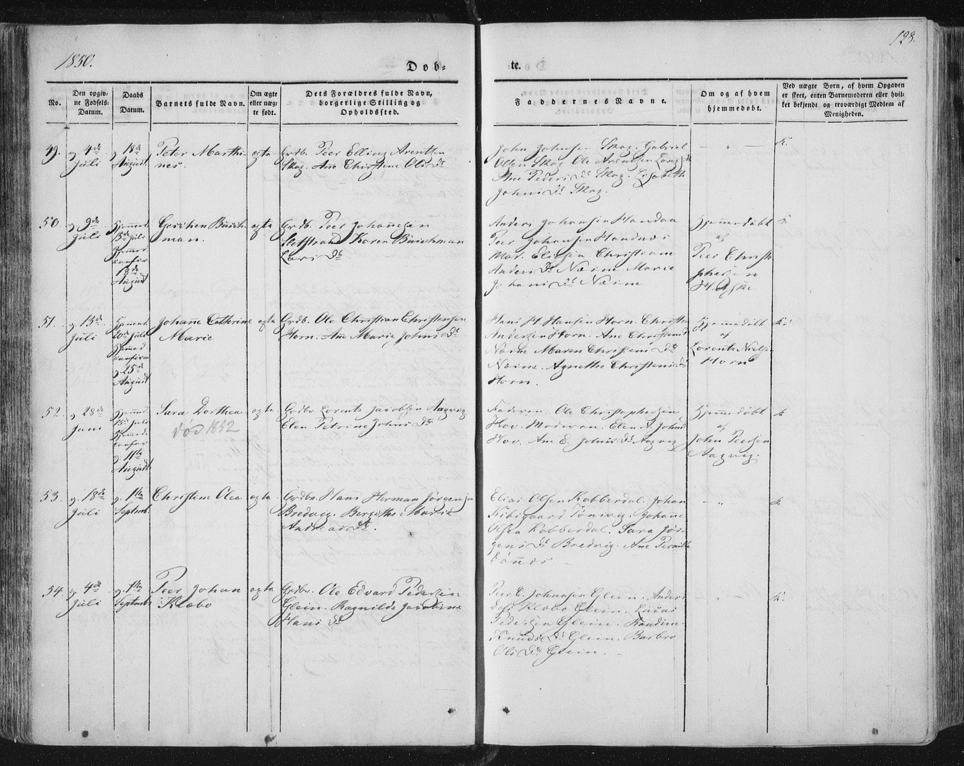 Ministerialprotokoller, klokkerbøker og fødselsregistre - Nordland, AV/SAT-A-1459/838/L0549: Ministerialbok nr. 838A07, 1840-1854, s. 128