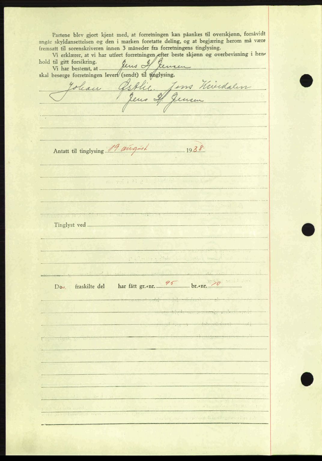 Idd og Marker sorenskriveri, AV/SAO-A-10283/G/Gb/Gbb/L0002: Pantebok nr. A2, 1937-1938, Dagboknr: 960/1938