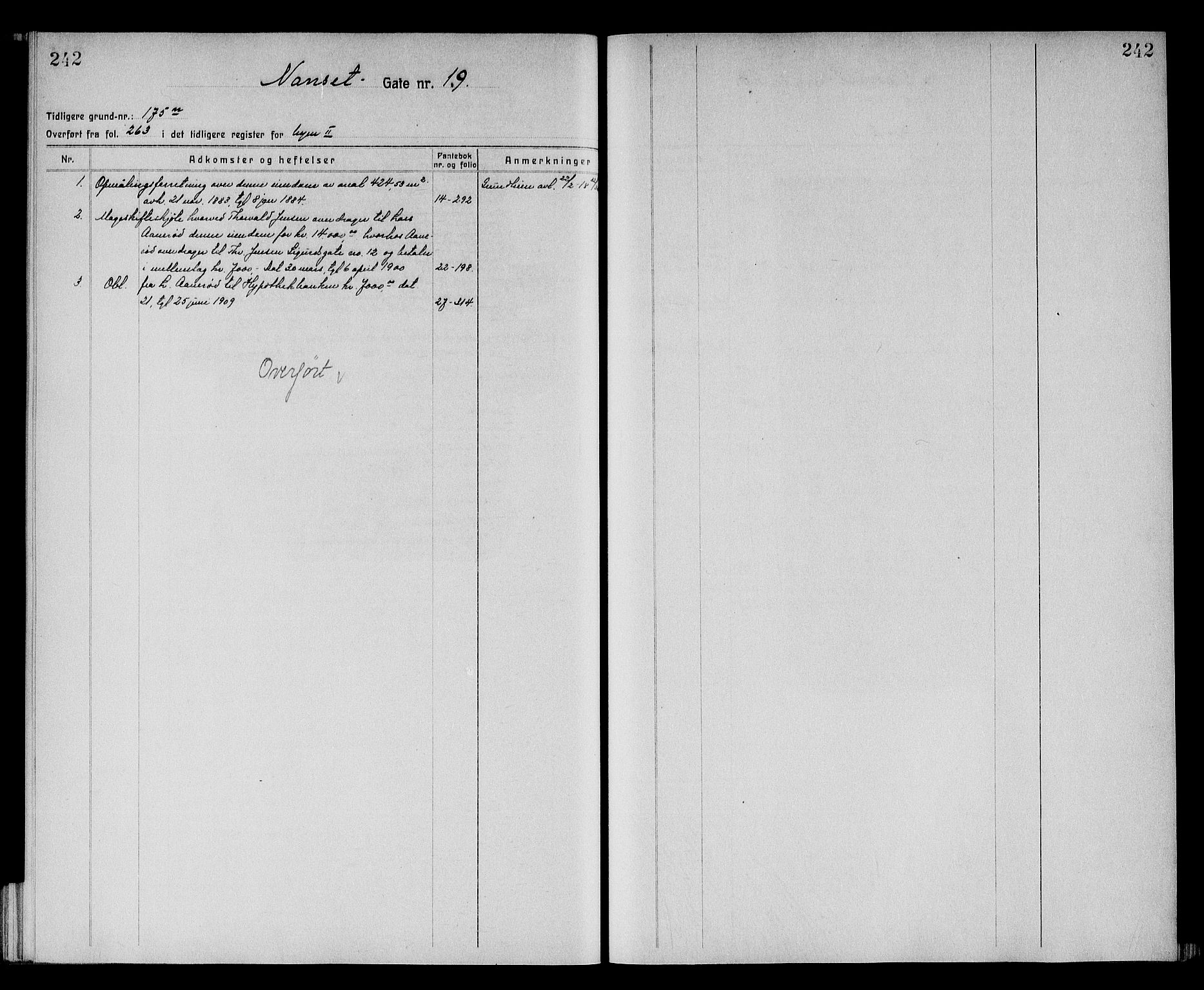 Larvik byfogd, SAKO/A-218/G/Gb/Gba/Gbac/L0003: Panteregister nr. III 3, 1870, s. 242