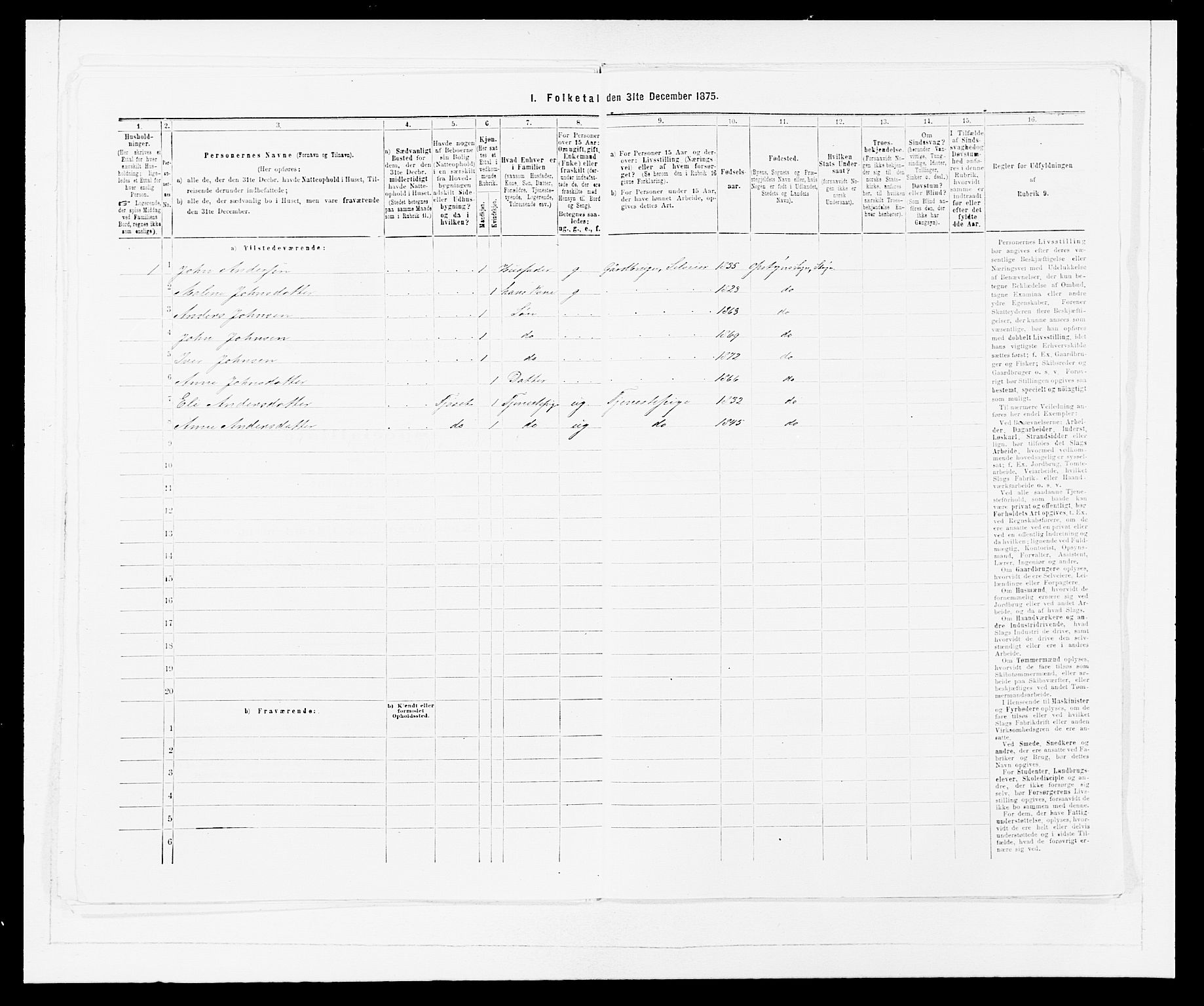 SAB, Folketelling 1875 for 1448P Stryn prestegjeld, 1875, s. 432