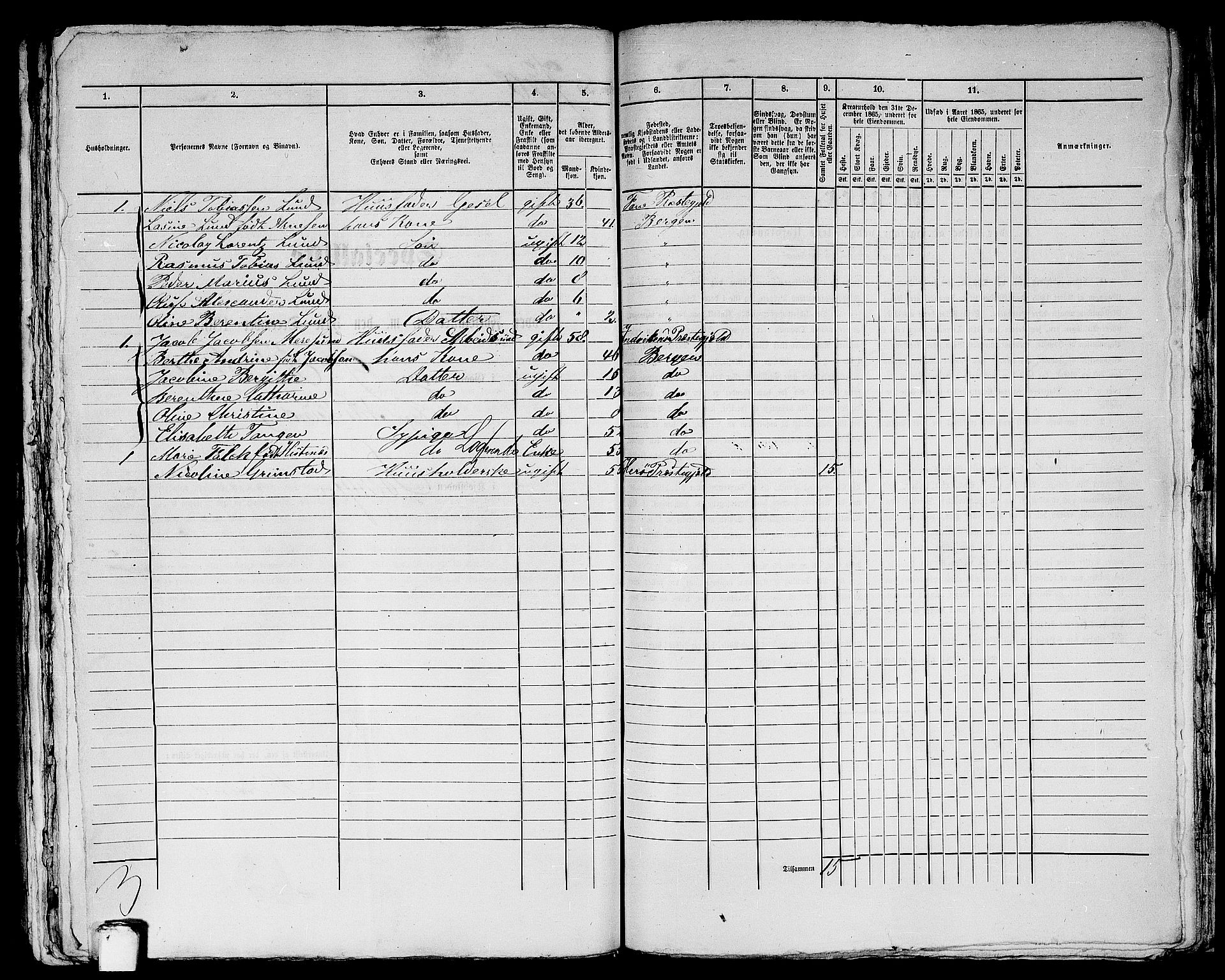 RA, Folketelling 1865 for 1301 Bergen kjøpstad, 1865, s. 1519