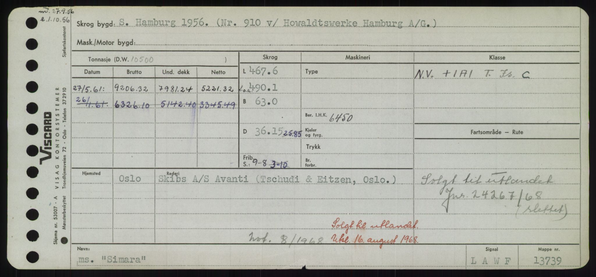 Sjøfartsdirektoratet med forløpere, Skipsmålingen, RA/S-1627/H/Hd/L0033: Fartøy, Sevi-Sjø, s. 175