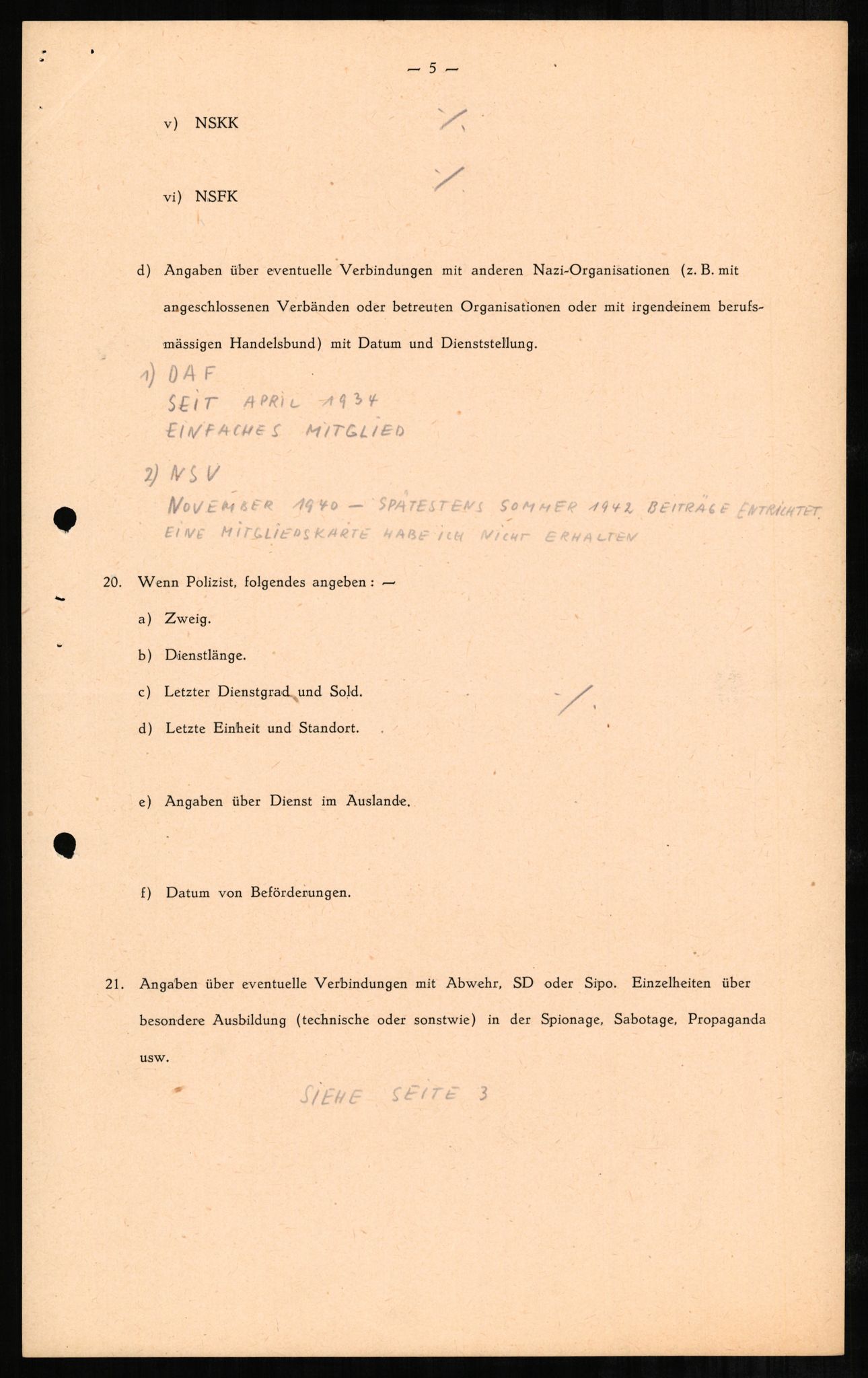 Forsvaret, Forsvarets overkommando II, AV/RA-RAFA-3915/D/Db/L0001: CI Questionaires. Tyske okkupasjonsstyrker i Norge. Tyskere., 1945-1946, s. 101