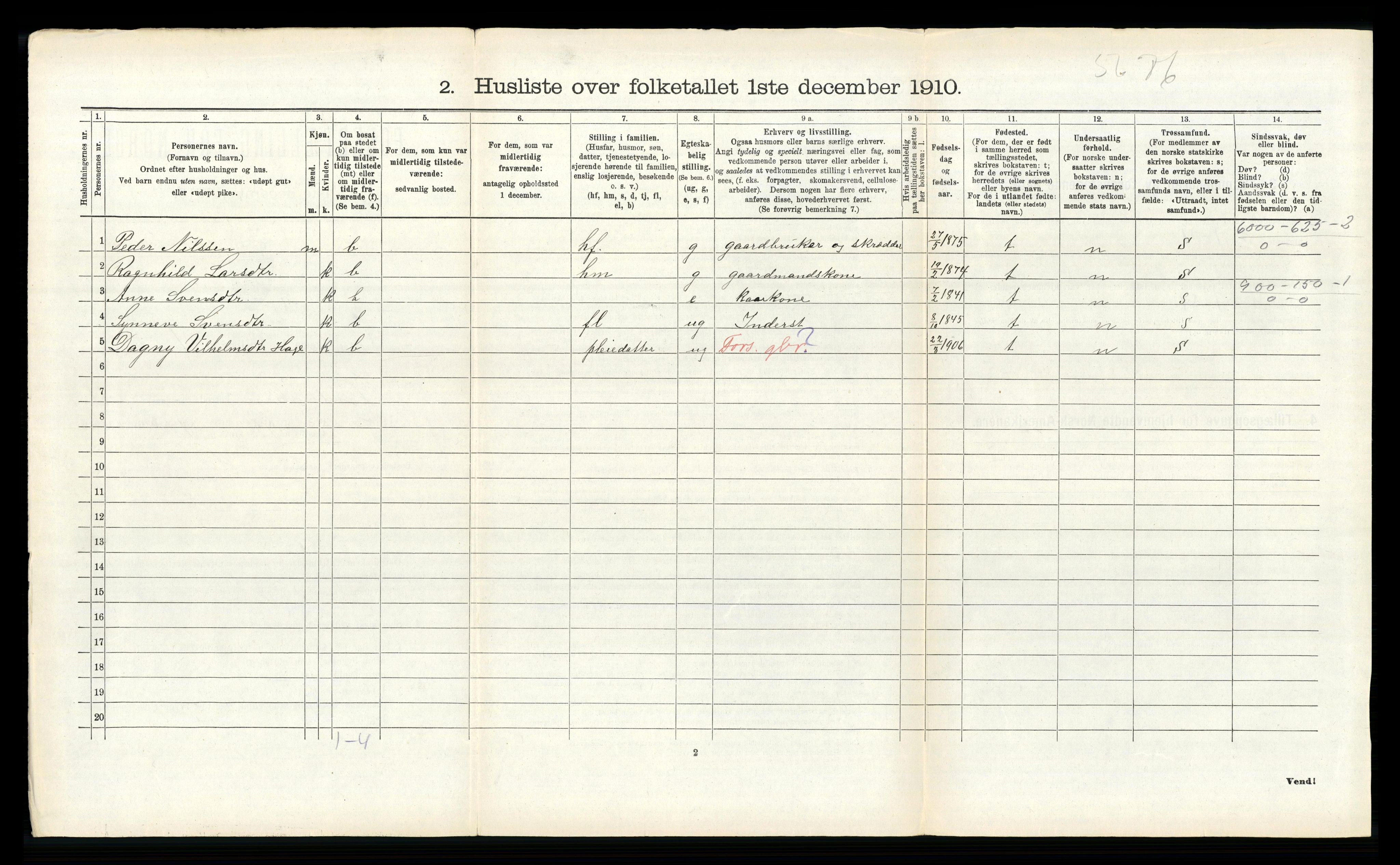 RA, Folketelling 1910 for 1447 Innvik herred, 1910, s. 871