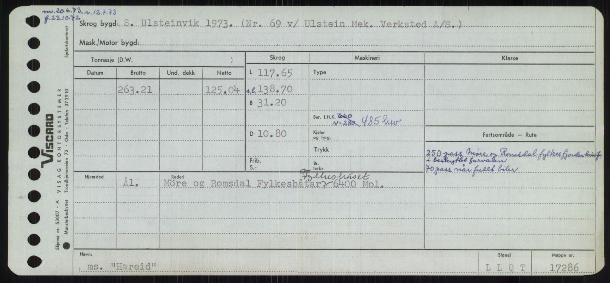 Sjøfartsdirektoratet med forløpere, Skipsmålingen, AV/RA-S-1627/H/Ha/L0002/0002: Fartøy, Eik-Hill / Fartøy, G-Hill, s. 501