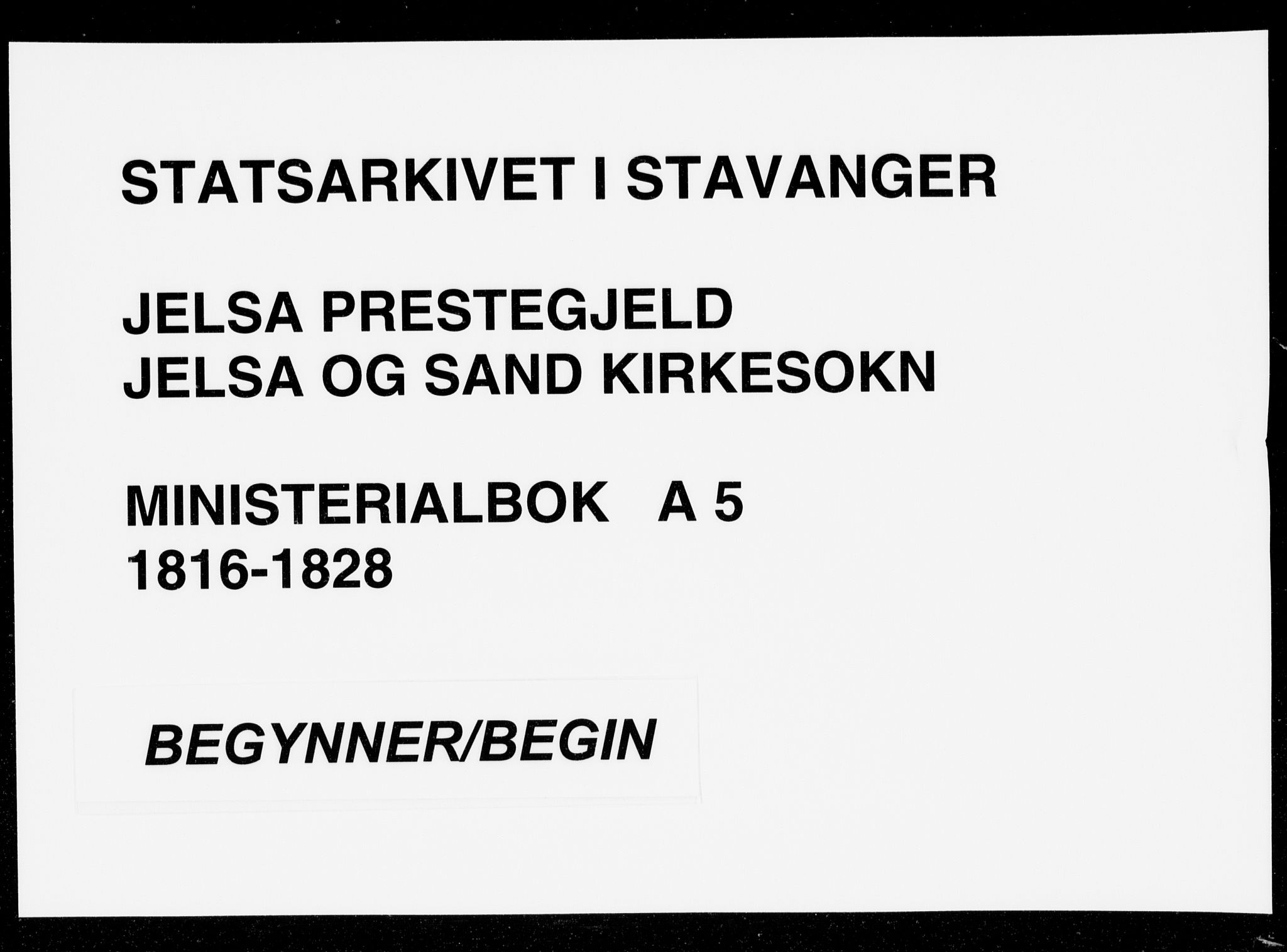 Jelsa sokneprestkontor, SAST/A-101842/01/IV: Ministerialbok nr. A 5, 1816-1828