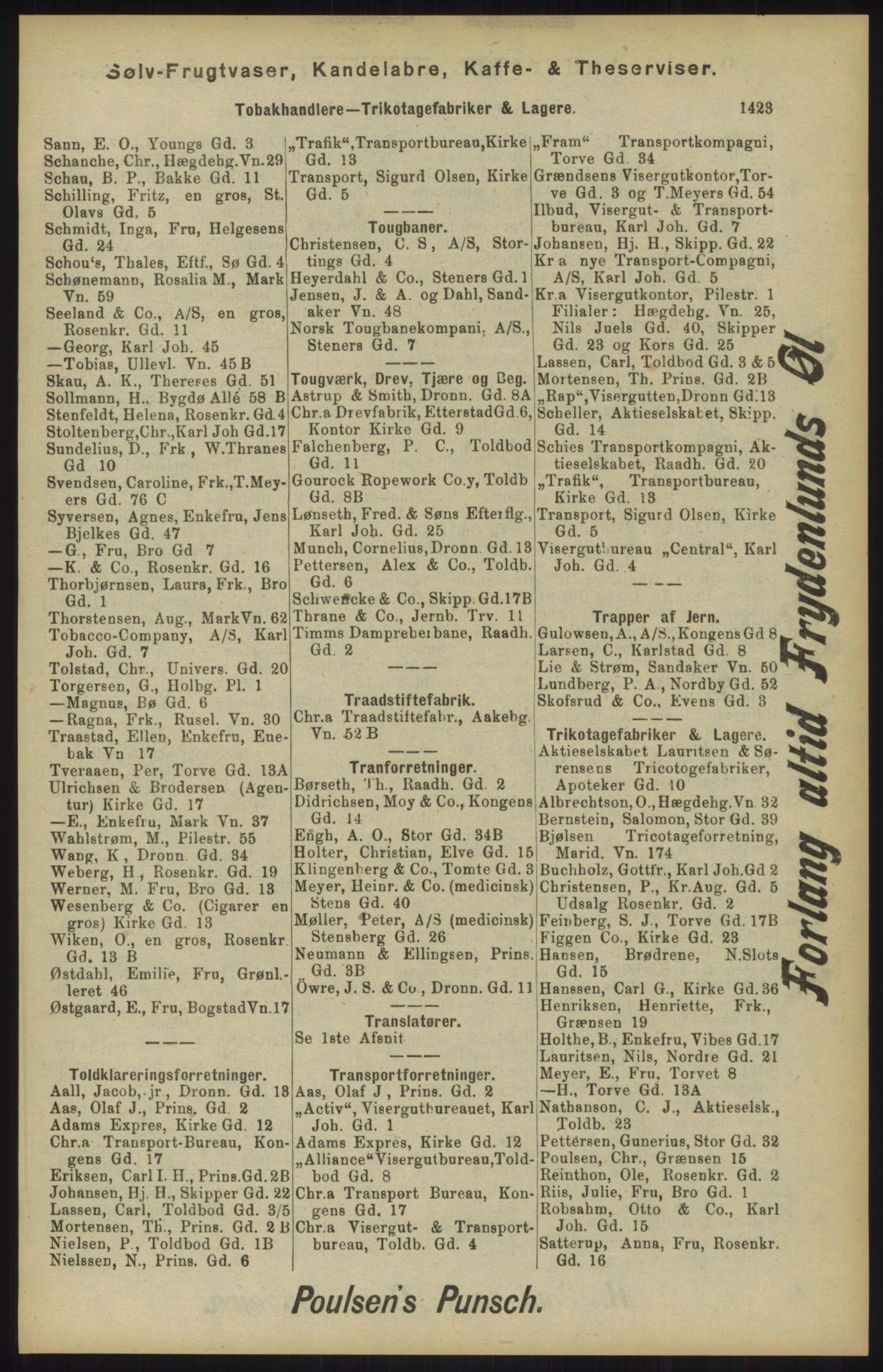 Kristiania/Oslo adressebok, PUBL/-, 1904, s. 1423