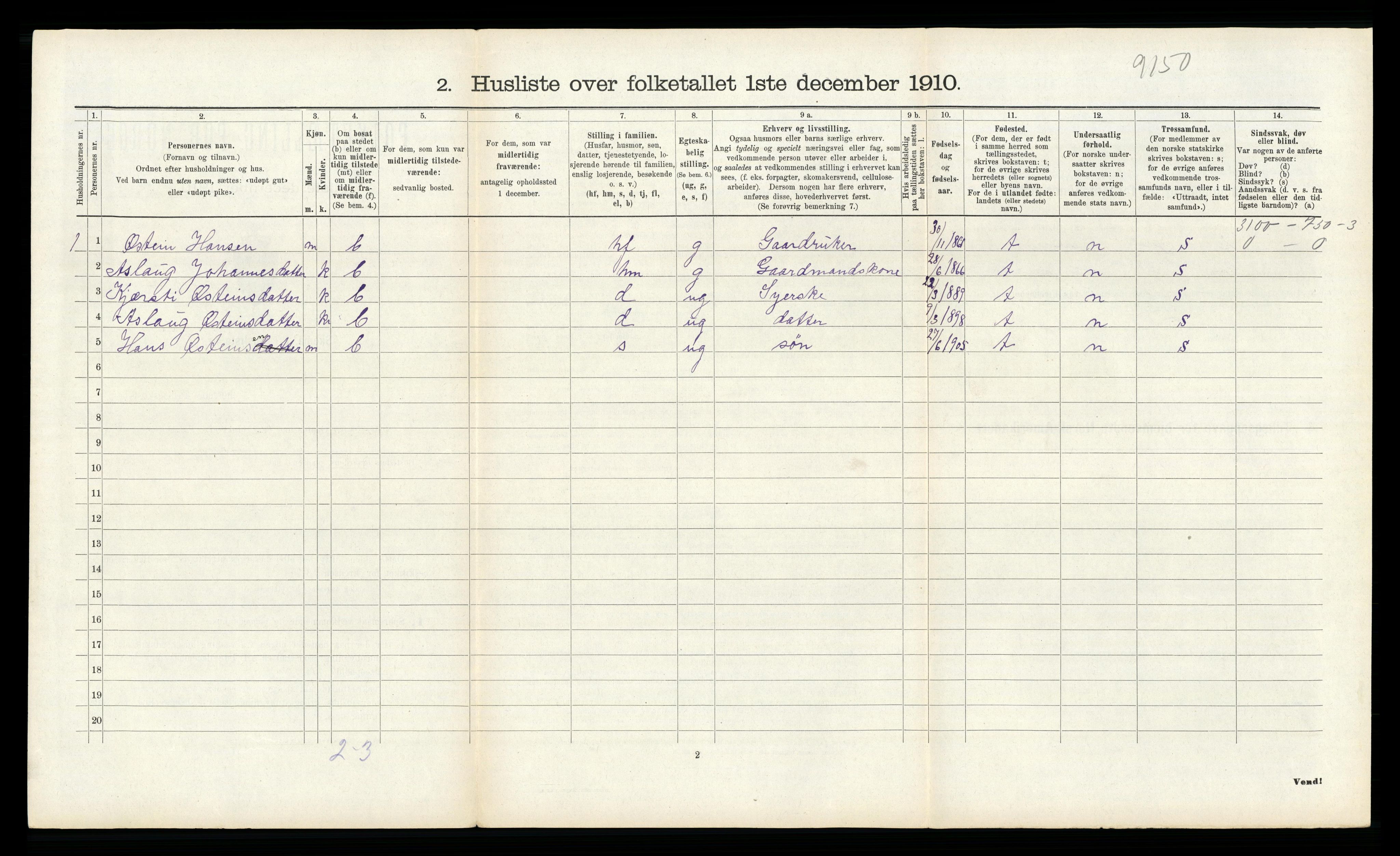 RA, Folketelling 1910 for 0826 Tinn herred, 1910, s. 338