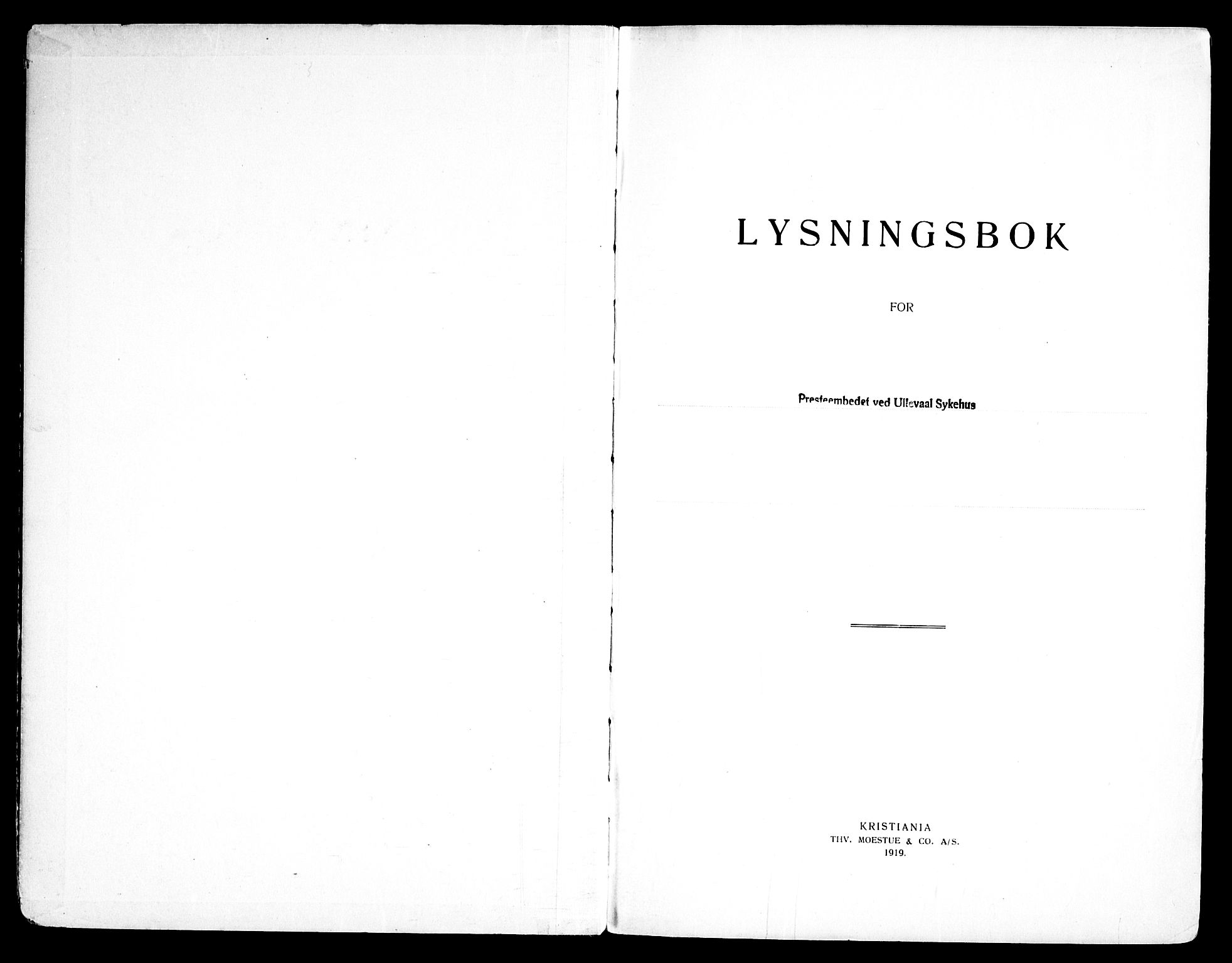 Ullevål sykehus prestekontor Kirkebøker, AV/SAO-A-10542a/H/Ha/L0001: Lysningsprotokoll nr. 1, 1921-1969