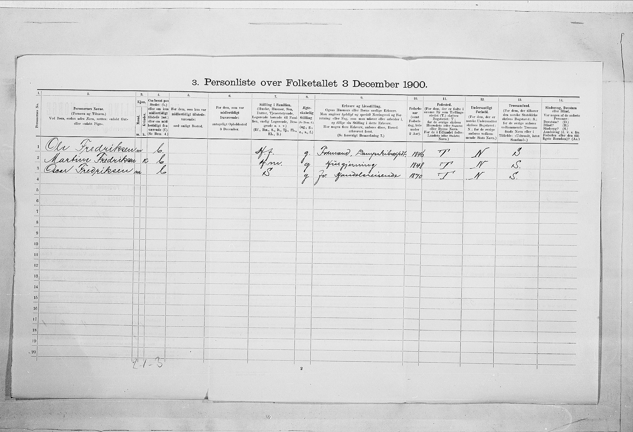 SAO, Folketelling 1900 for 0301 Kristiania kjøpstad, 1900, s. 112691