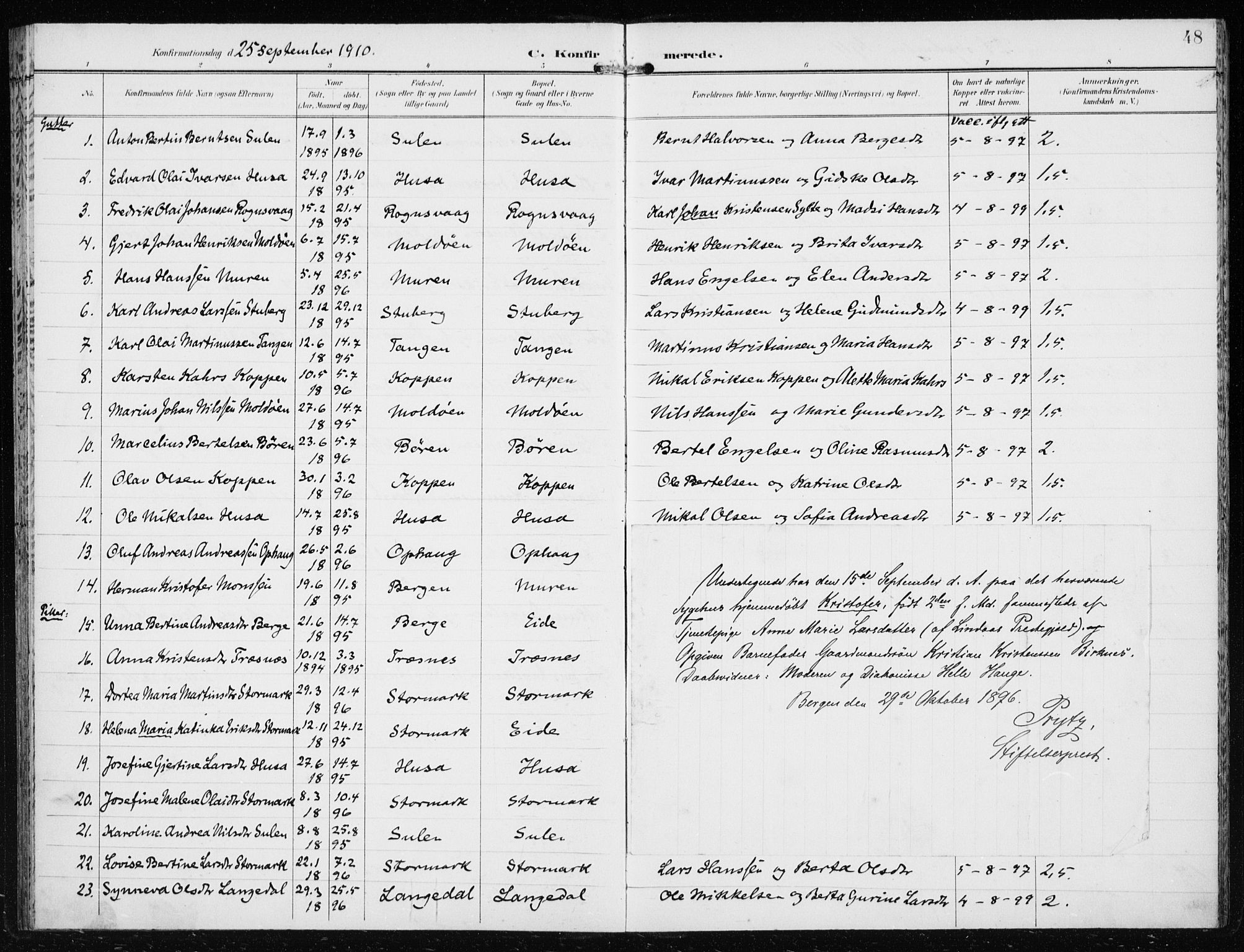 Lindås Sokneprestembete, SAB/A-76701/H/Haa: Ministerialbok nr. D  2, 1897-1912, s. 48