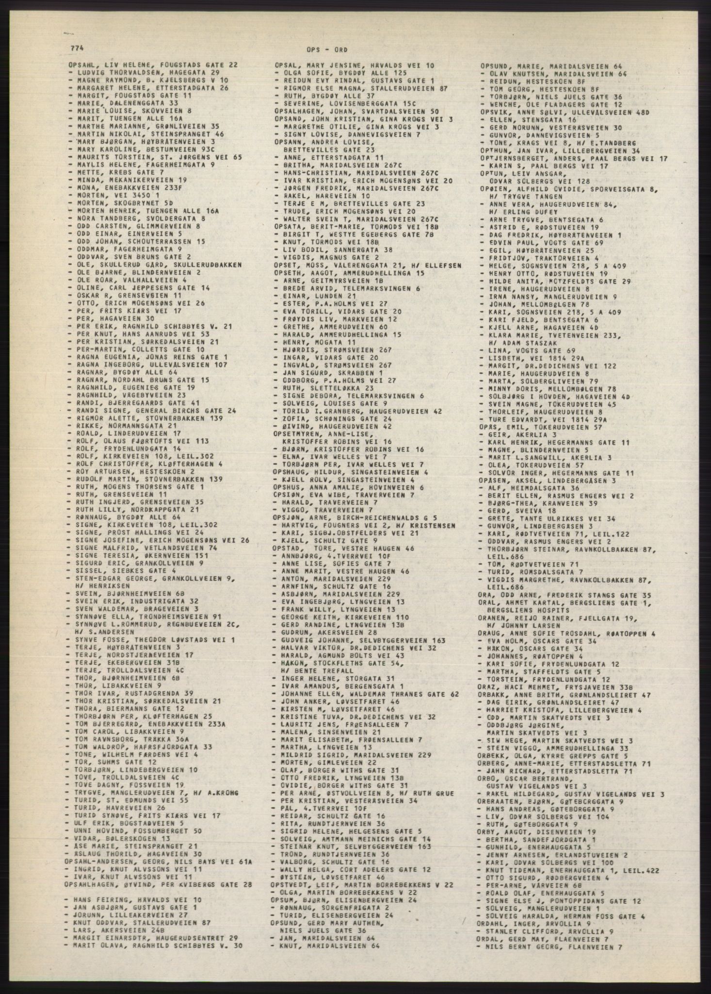 Kristiania/Oslo adressebok, PUBL/-, 1980-1981, s. 774