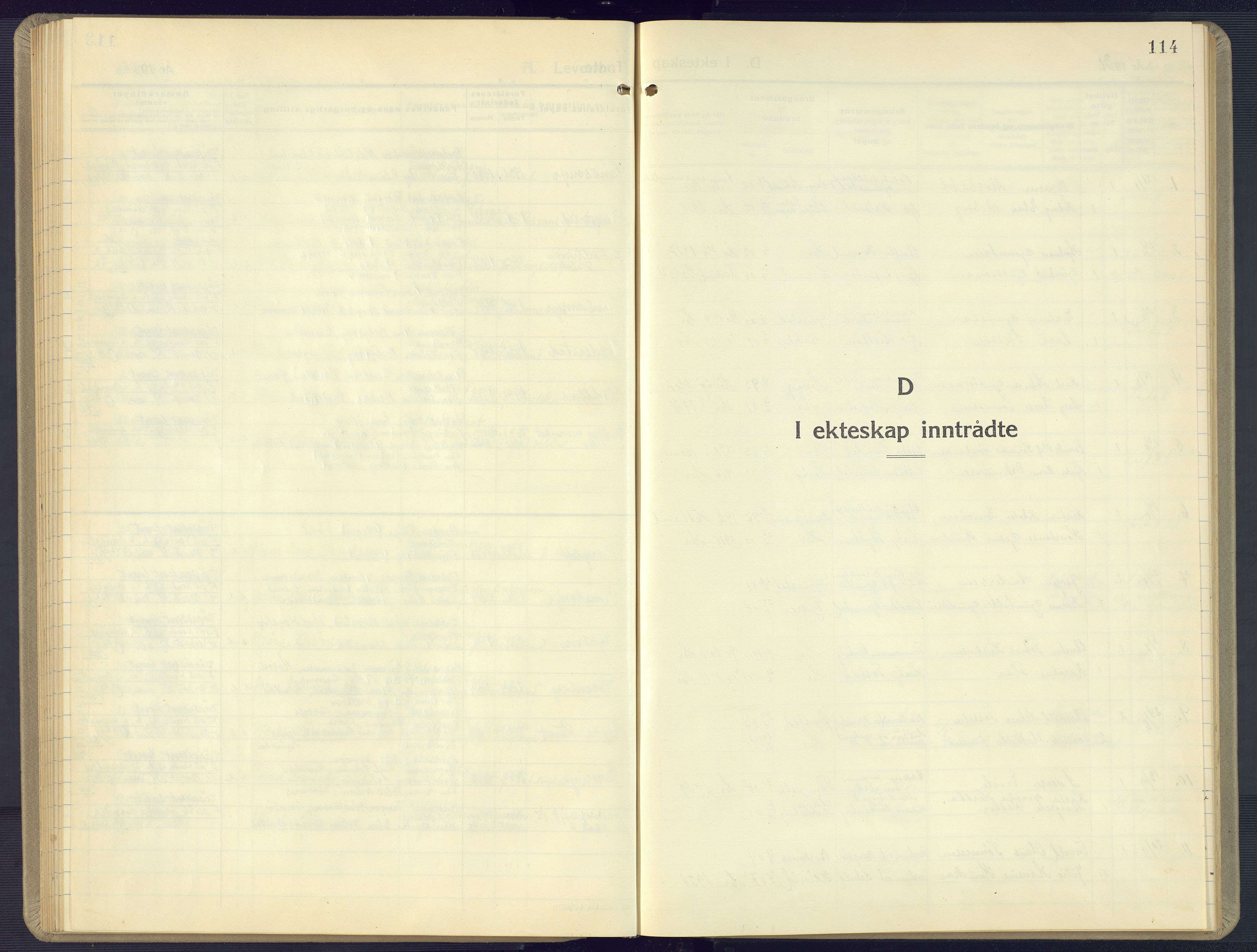 Vestre Moland sokneprestkontor, AV/SAK-1111-0046/F/Fb/Fbb/L0008: Klokkerbok nr. B 8, 1930-1966, s. 114