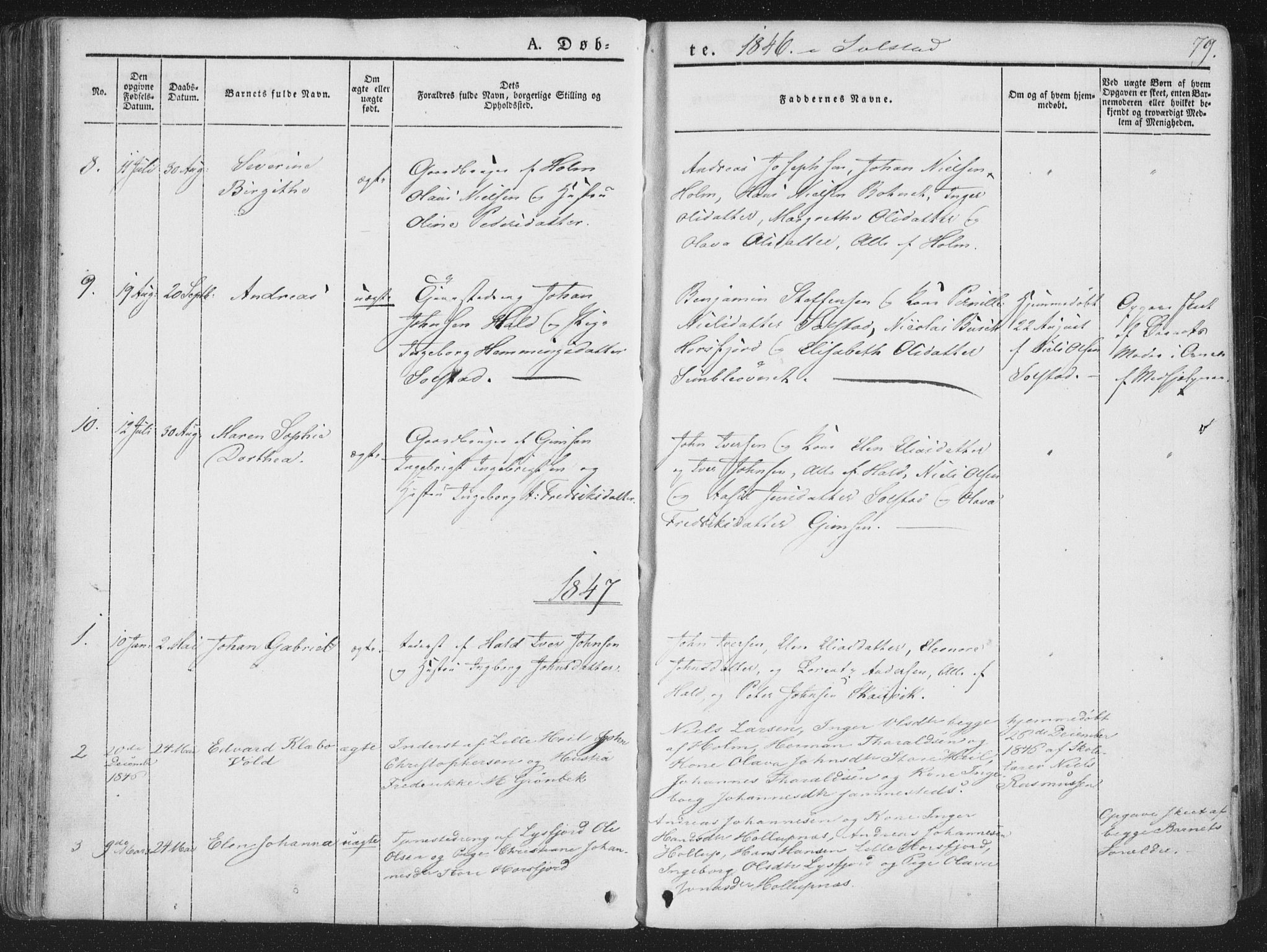 Ministerialprotokoller, klokkerbøker og fødselsregistre - Nordland, SAT/A-1459/810/L0145: Ministerialbok nr. 810A07 /2, 1841-1862, s. 79