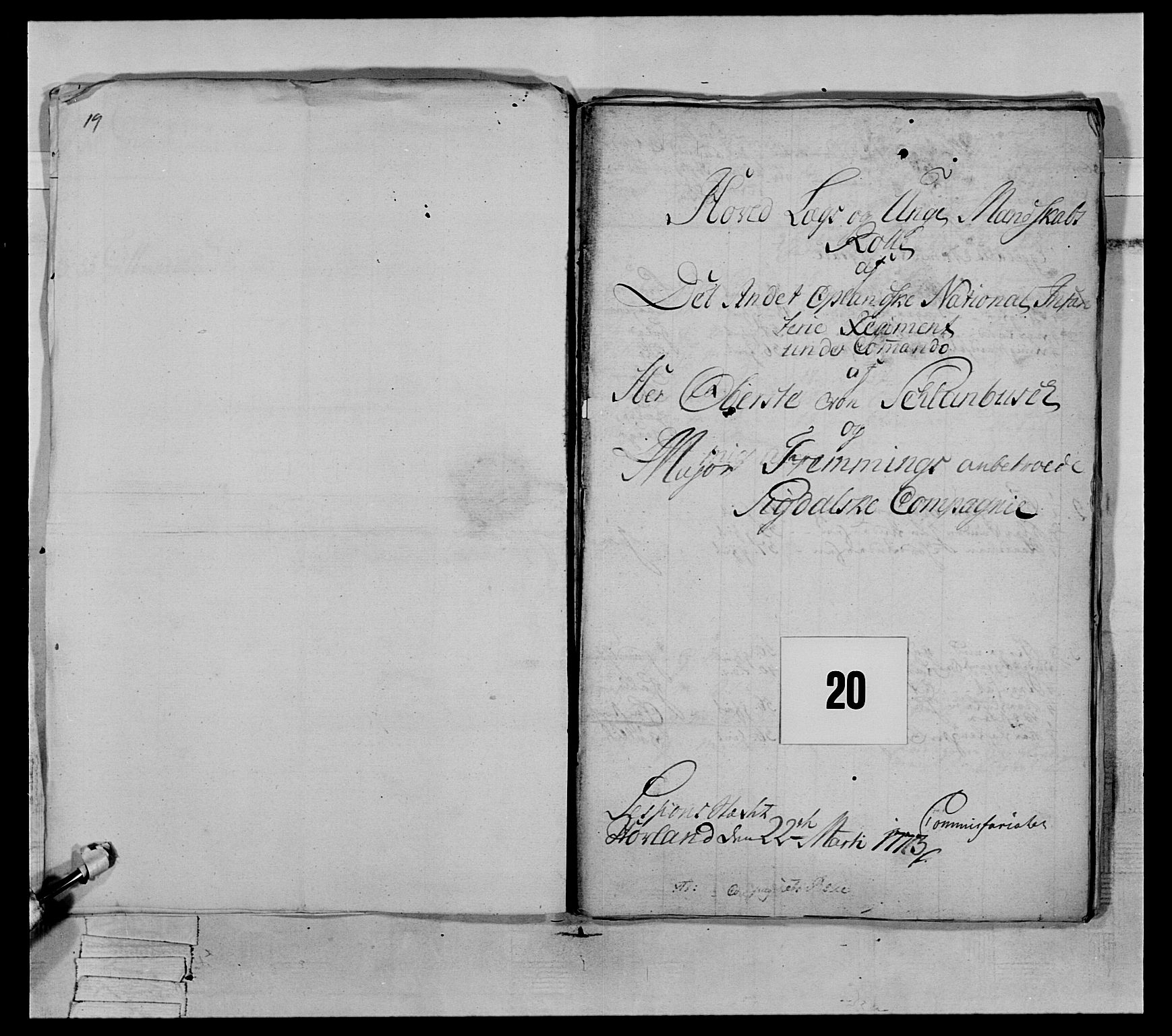 Generalitets- og kommissariatskollegiet, Det kongelige norske kommissariatskollegium, RA/EA-5420/E/Eh/L0063: 2. Opplandske nasjonale infanteriregiment, 1773, s. 332