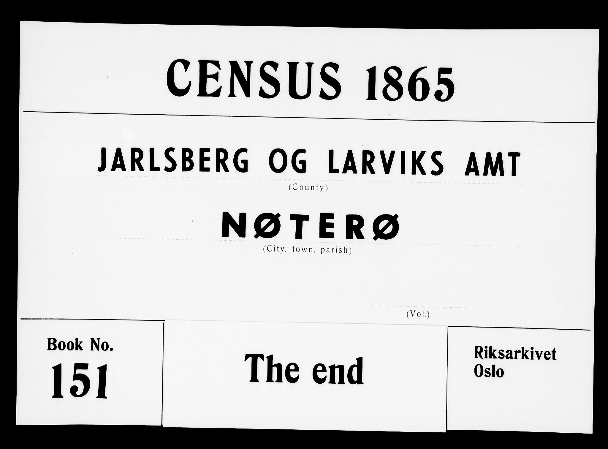 RA, Folketelling 1865 for 0722P Nøtterøy prestegjeld, 1865, s. 309