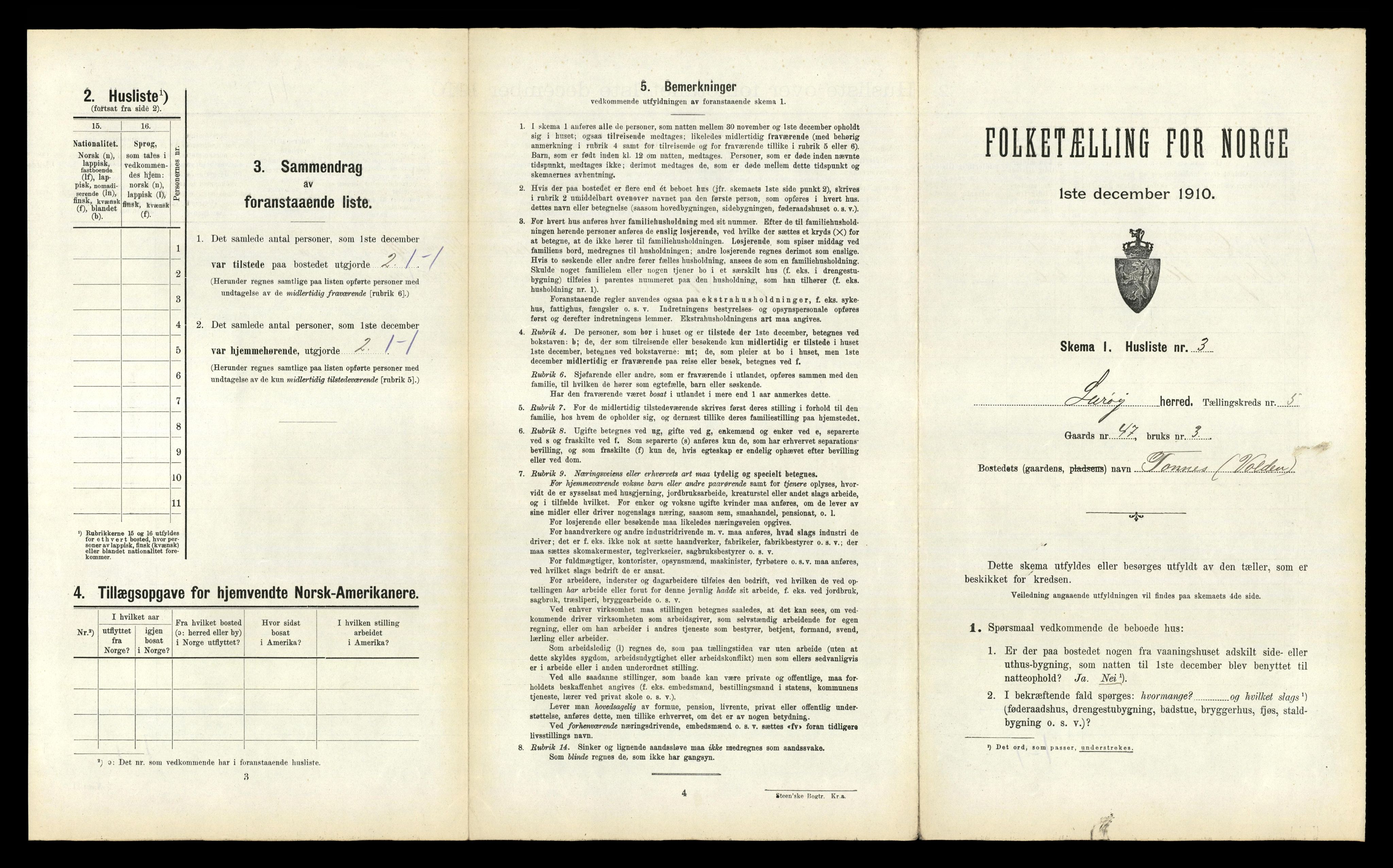 RA, Folketelling 1910 for 1834 Lurøy herred, 1910, s. 554