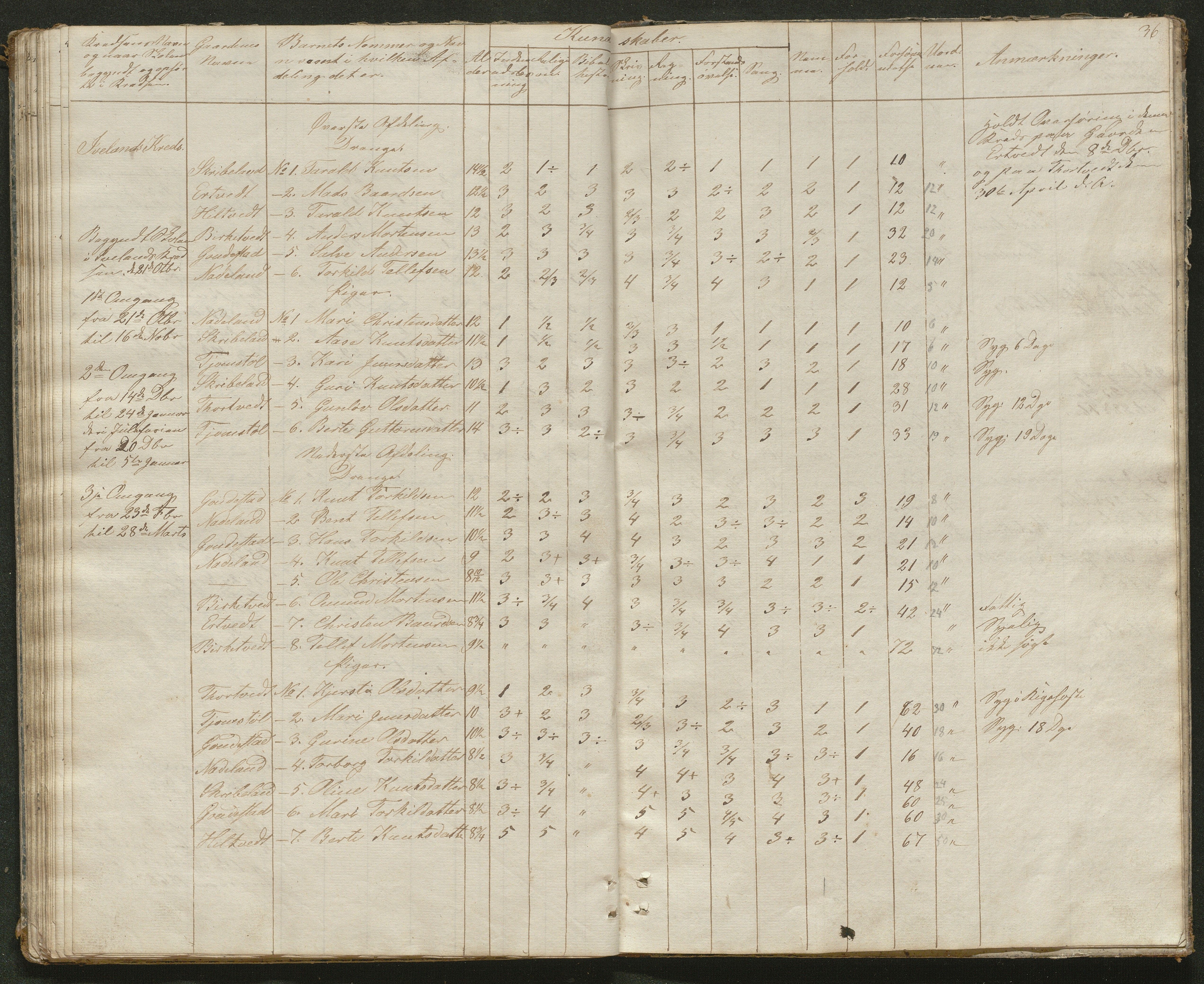 Iveland kommune, De enkelte kretsene/Skolene, AAKS/KA0935-550/A_2/L0001: Skoleprotokoll for Iveland sogns vestre skoledistrikt, 1843-1863, s. 36