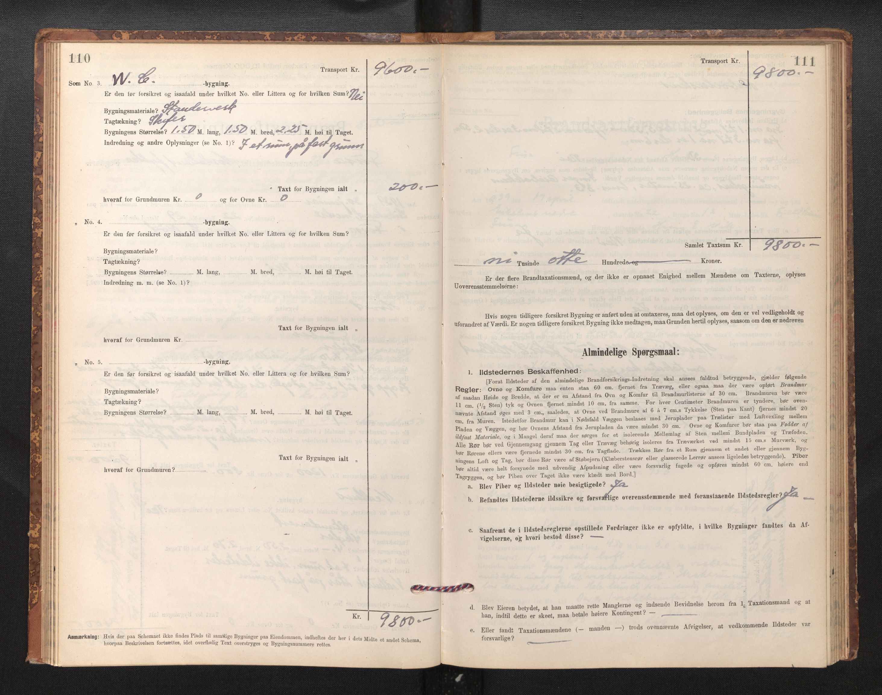 Lensmannen i Fusa, AV/SAB-A-32401/1/0012/L0003: Branntakstprotokoll, skjematakst, 1895-1950, s. 110-111