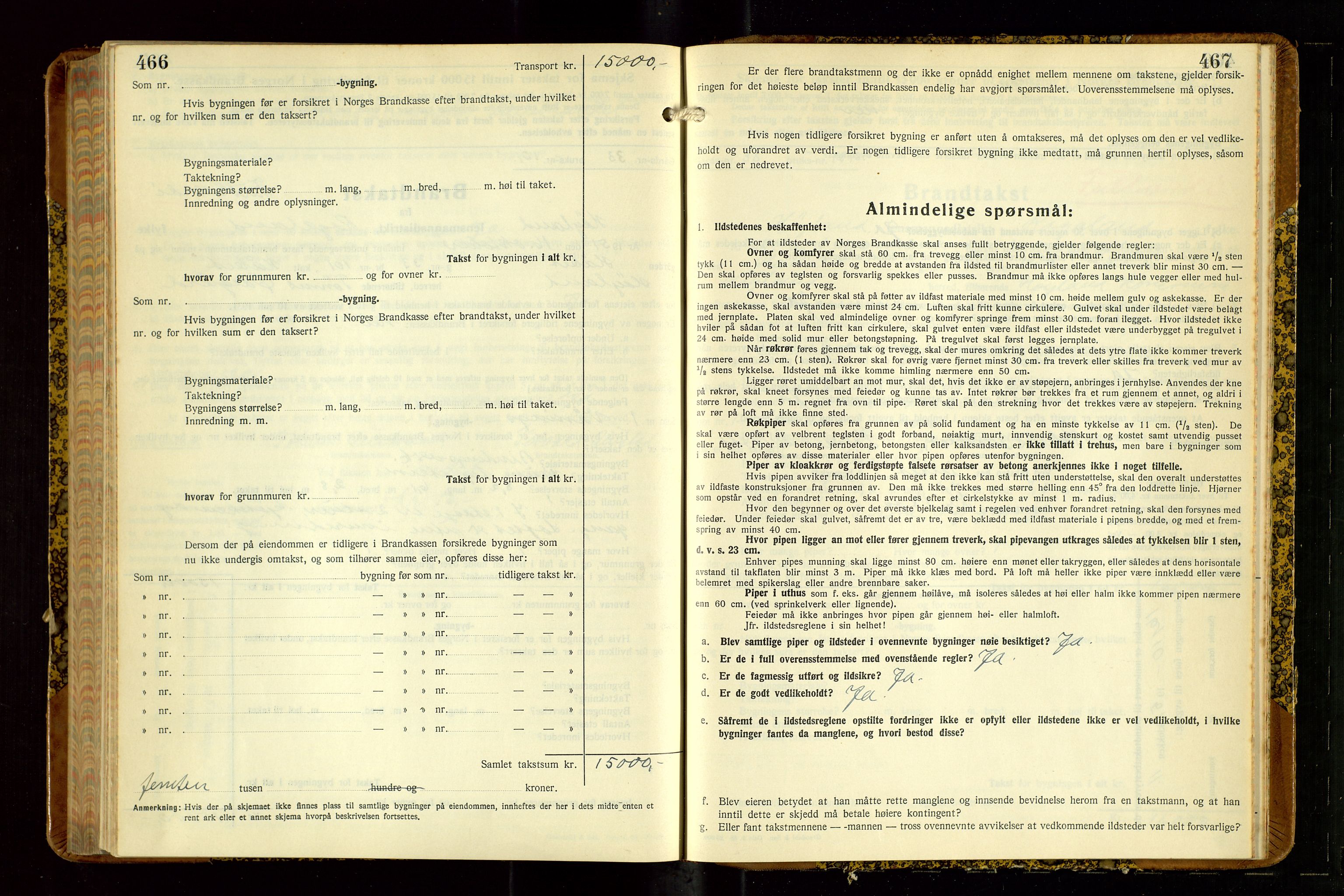 Høyland/Sandnes lensmannskontor, AV/SAST-A-100166/Gob/L0008: "Branntakstprotokoll", 1940-1952, s. 466-467