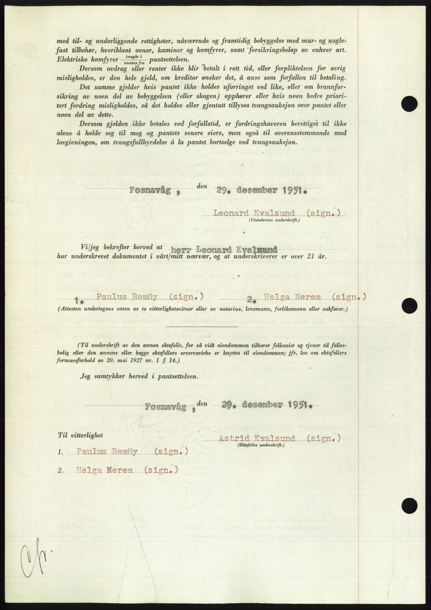 Søre Sunnmøre sorenskriveri, AV/SAT-A-4122/1/2/2C/L0121: Pantebok nr. 9B, 1951-1952, Dagboknr: 218/1952