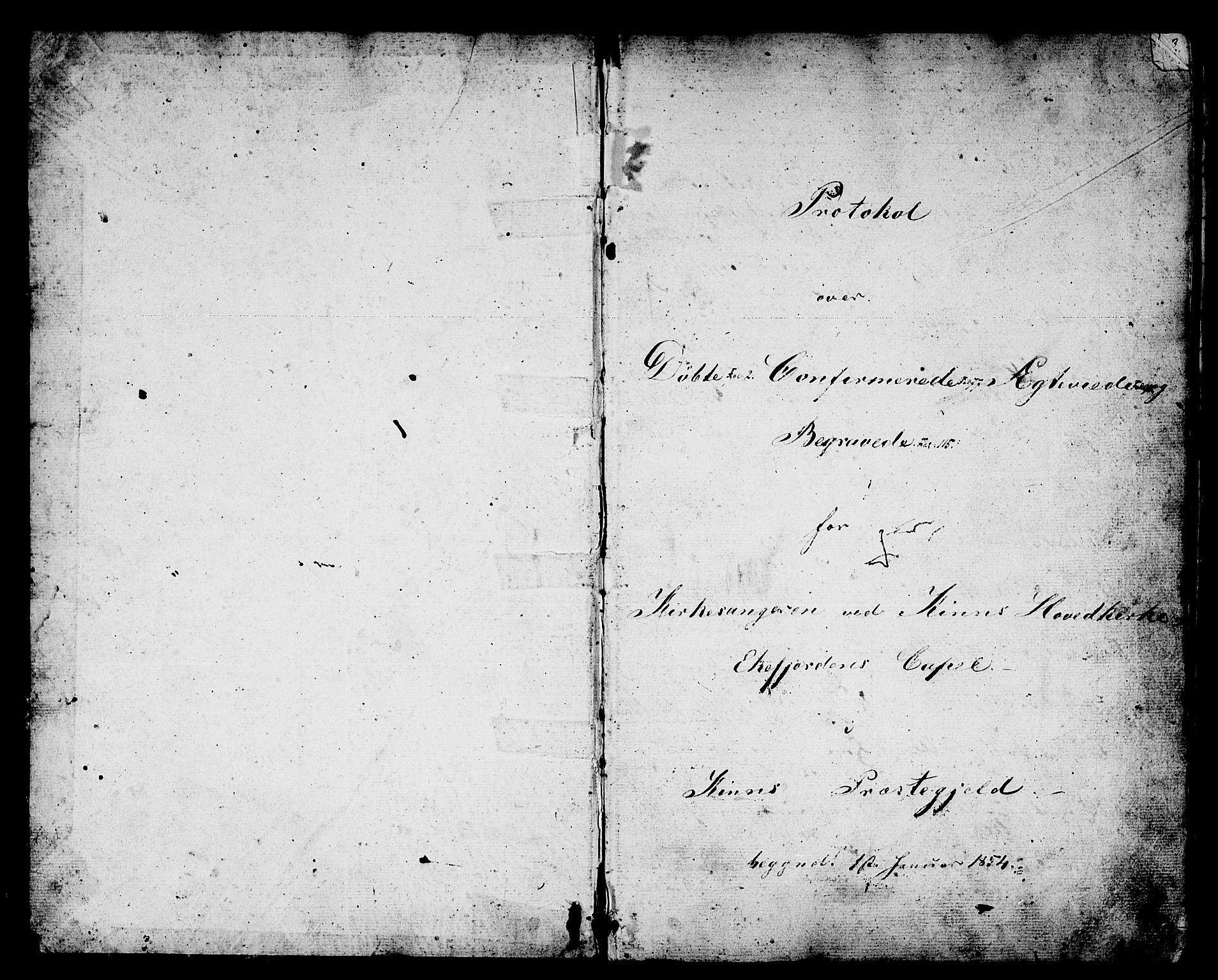 Kinn sokneprestembete, SAB/A-80801/H/Hab/Haba/L0001: Klokkerbok nr. A 1, 1853-1868, s. 1