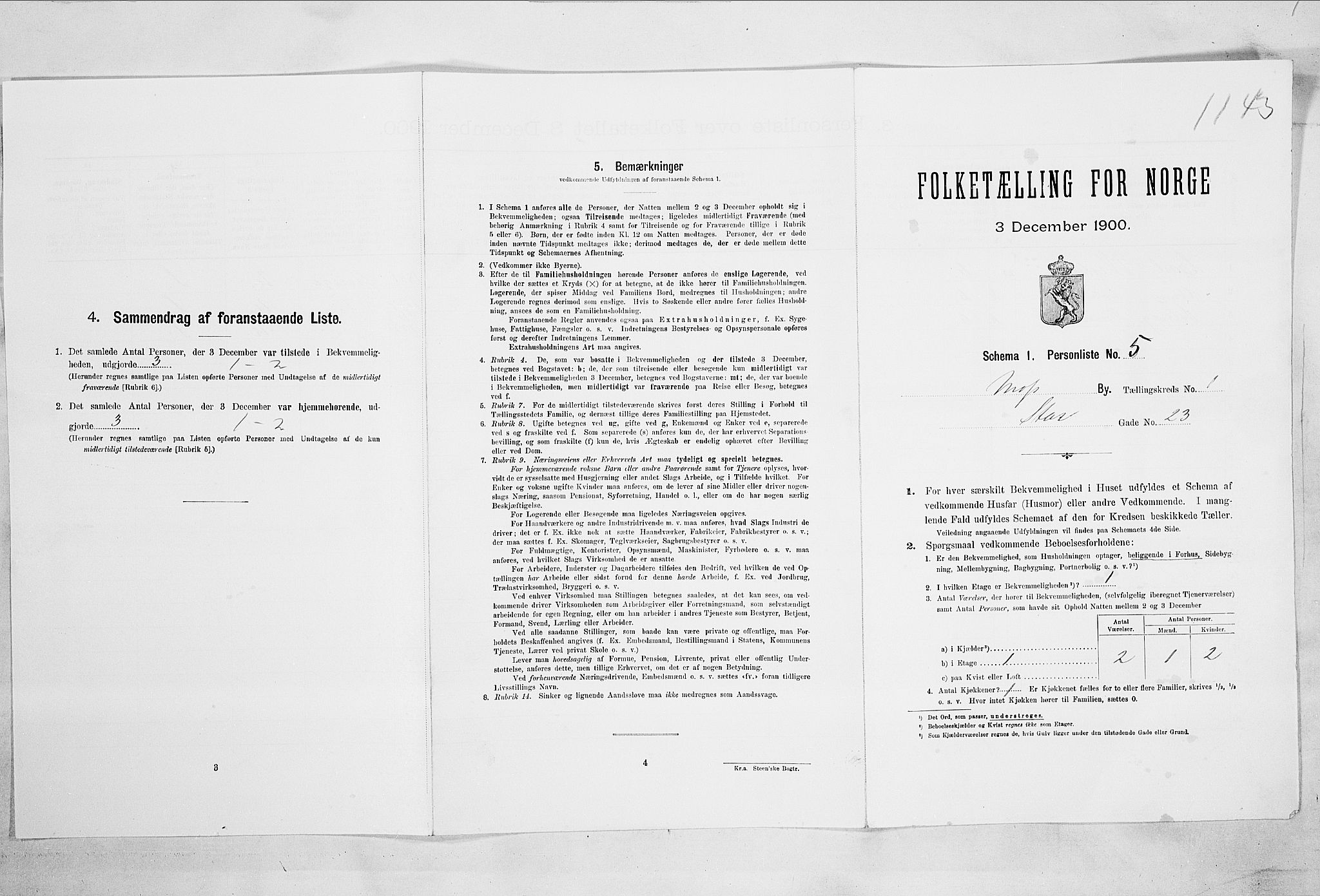 SAO, Folketelling 1900 for 0104 Moss kjøpstad, 1900