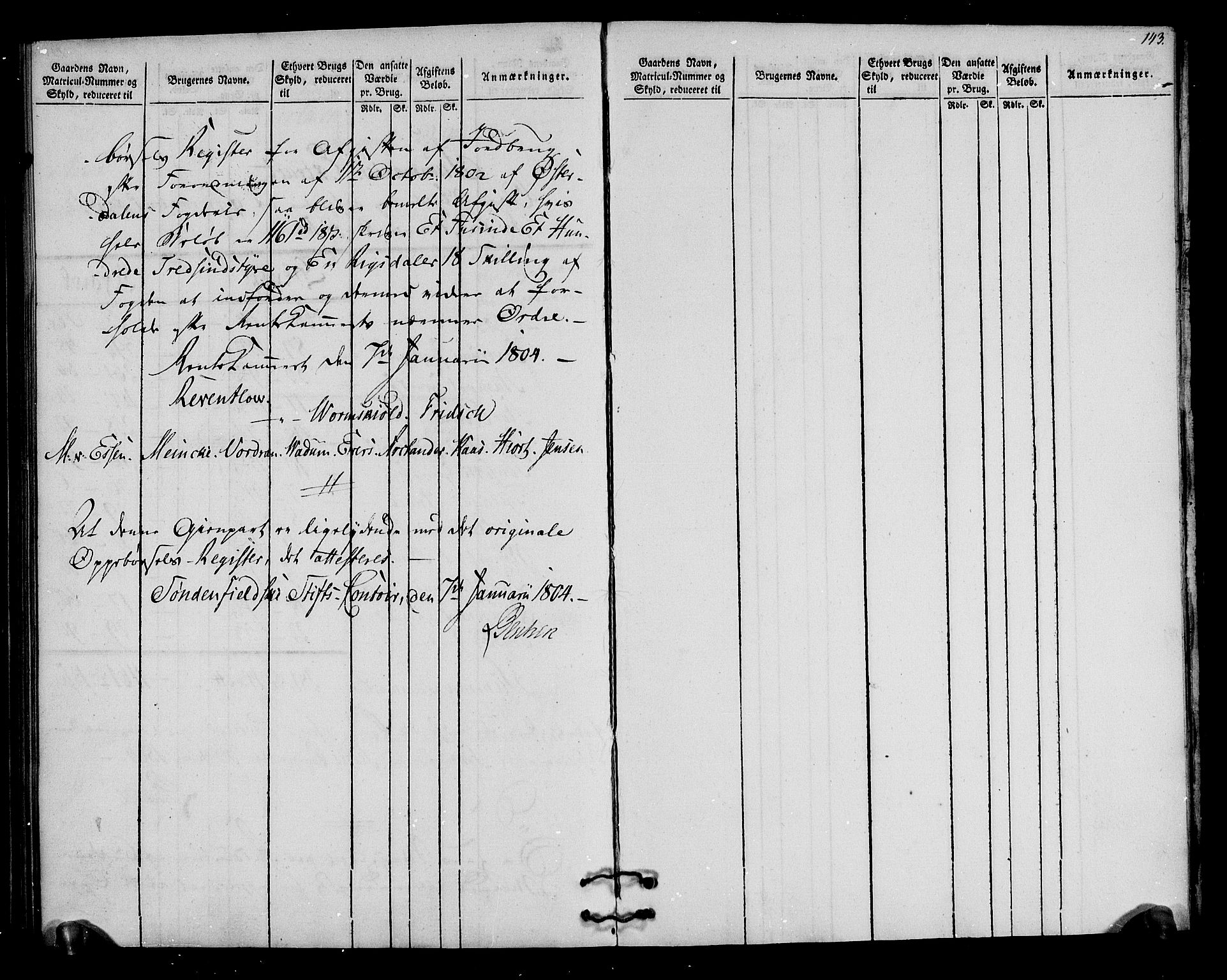 Rentekammeret inntil 1814, Realistisk ordnet avdeling, RA/EA-4070/N/Ne/Nea/L0030: Østerdal fogderi. Oppebørselsregister, 1803-1804, s. 146