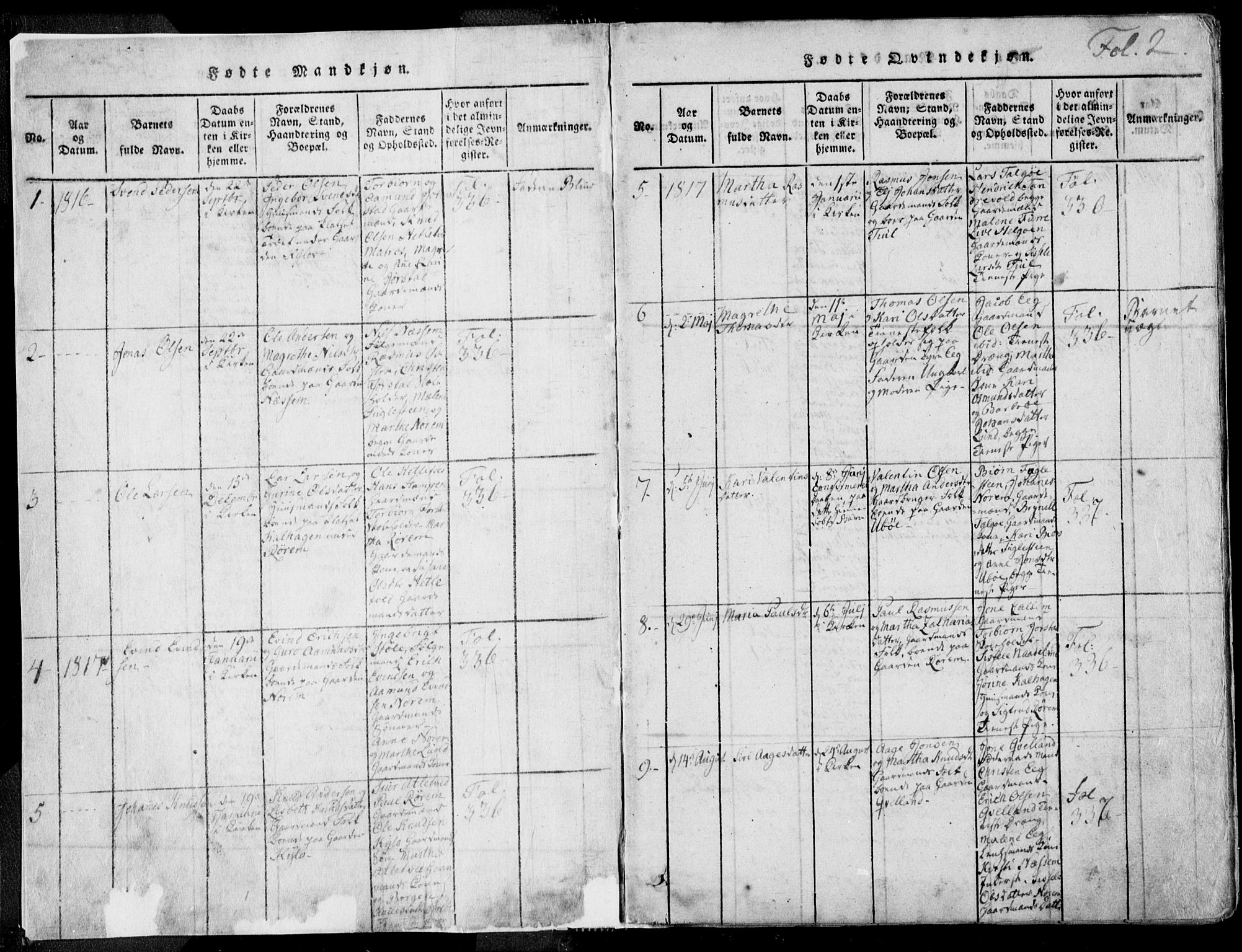 Nedstrand sokneprestkontor, AV/SAST-A-101841/01/IV: Ministerialbok nr. A 7, 1816-1870, s. 2