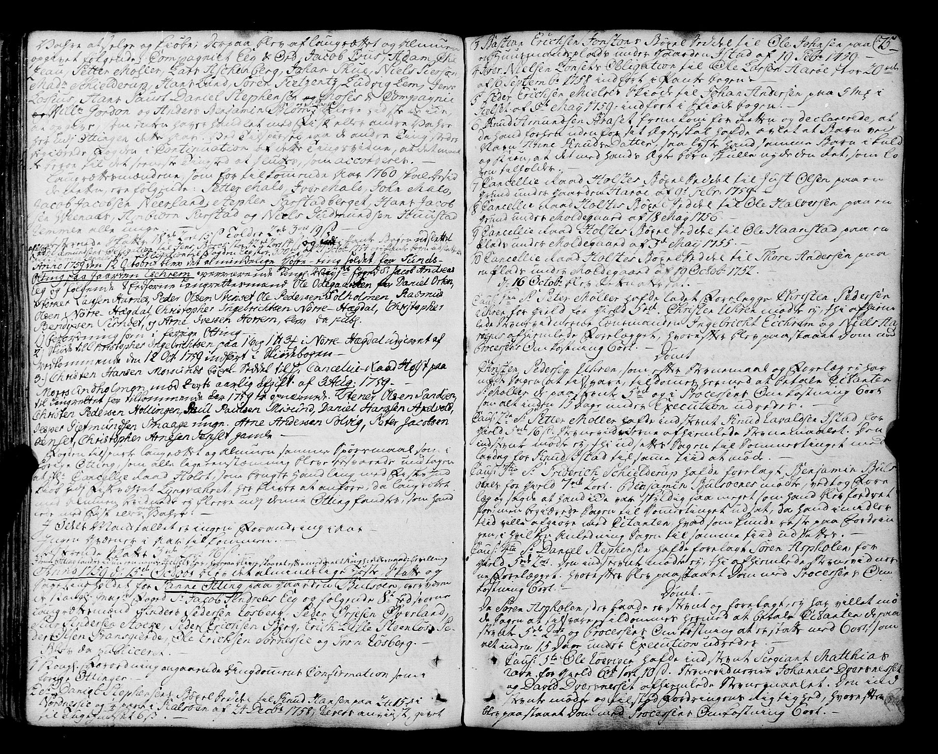 Romsdal sorenskriveri, AV/SAT-A-4149/1/1/1A/L0014: Tingbok, 1757-1765, s. 75
