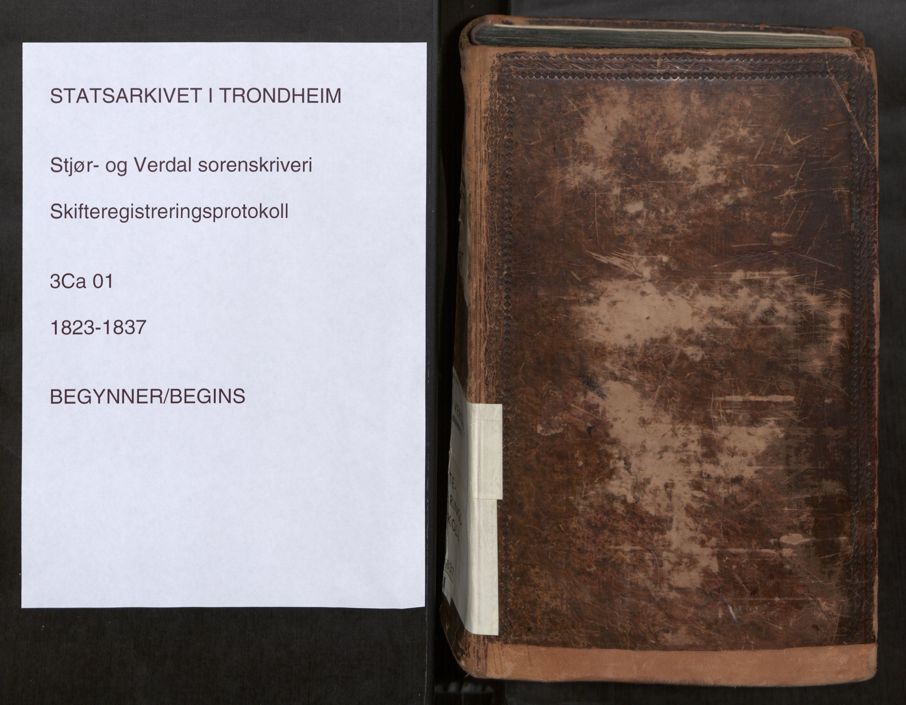 Stjør- og Verdal sorenskriveri, SAT/A-4167/1/3/3Ca/L0001: Skifteregistreringsprotokoll, 1823-1837